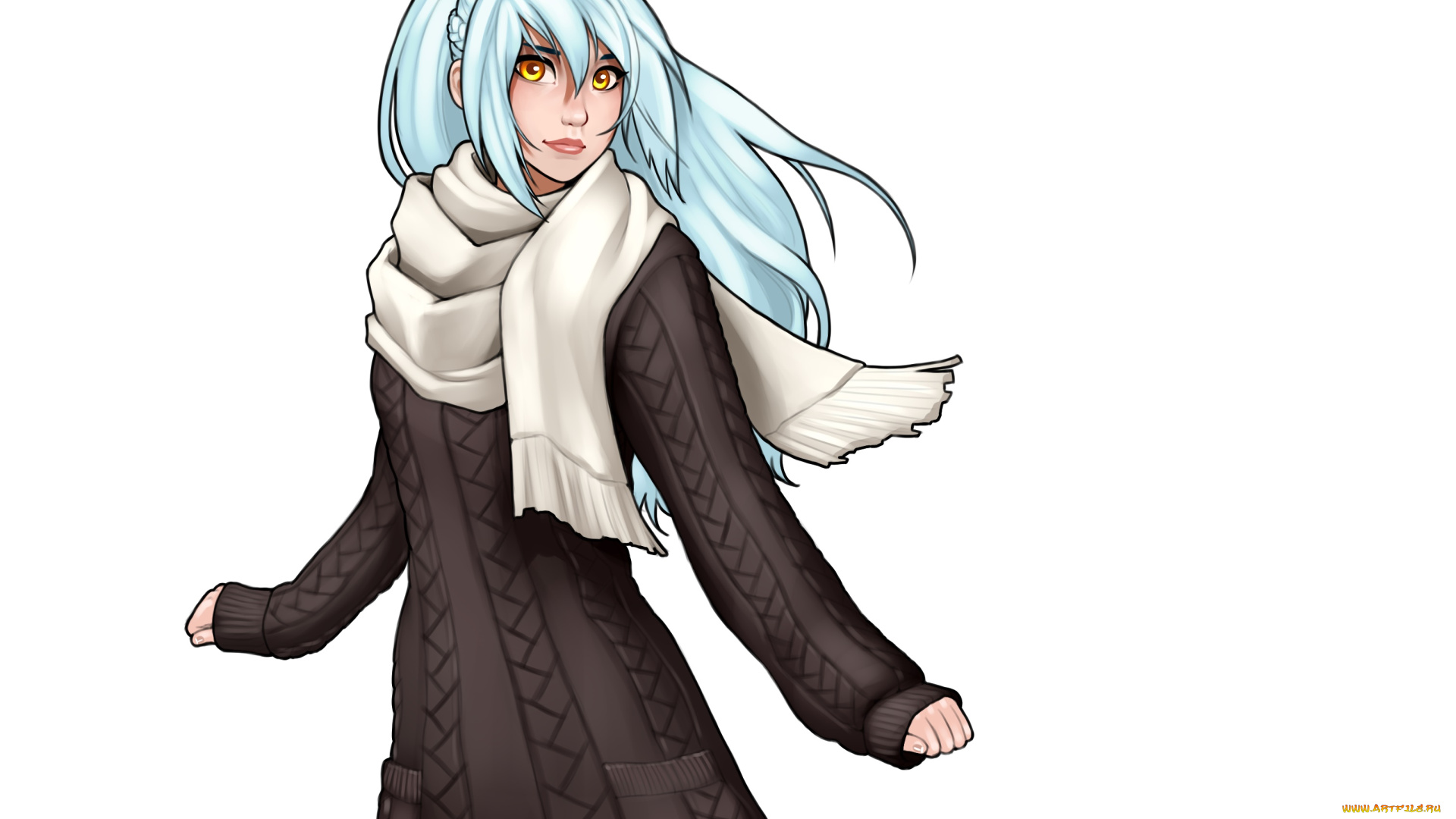 рисованное, люди, девушка, взгляд, фон