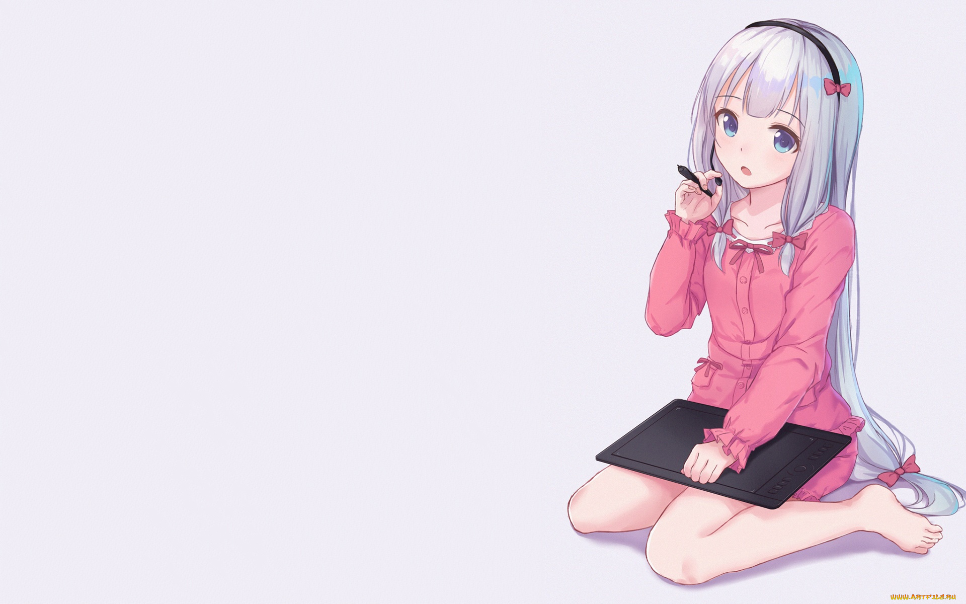 аниме, eromanga-sensei, девушка, взгляд, фон