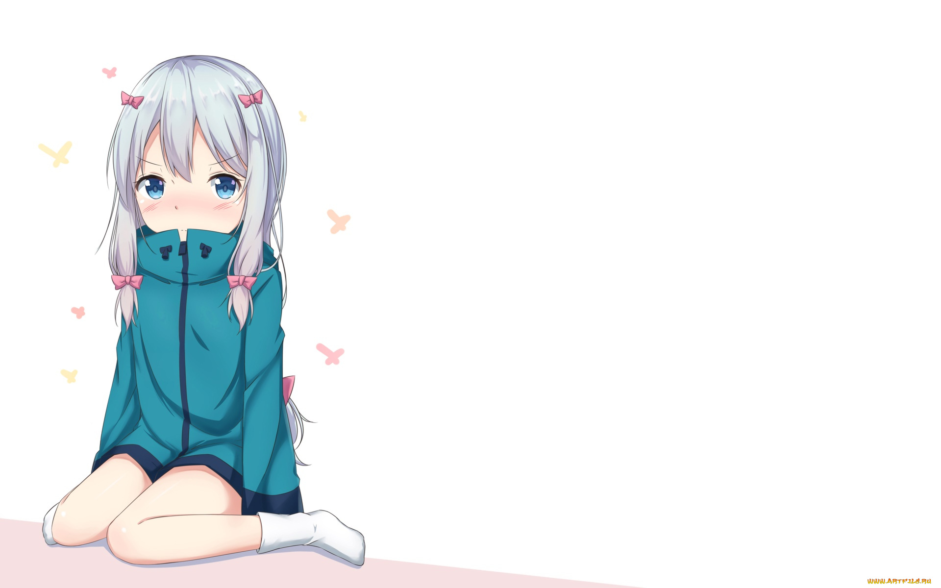 аниме, eromanga-sensei, девушка, взгляд, фон