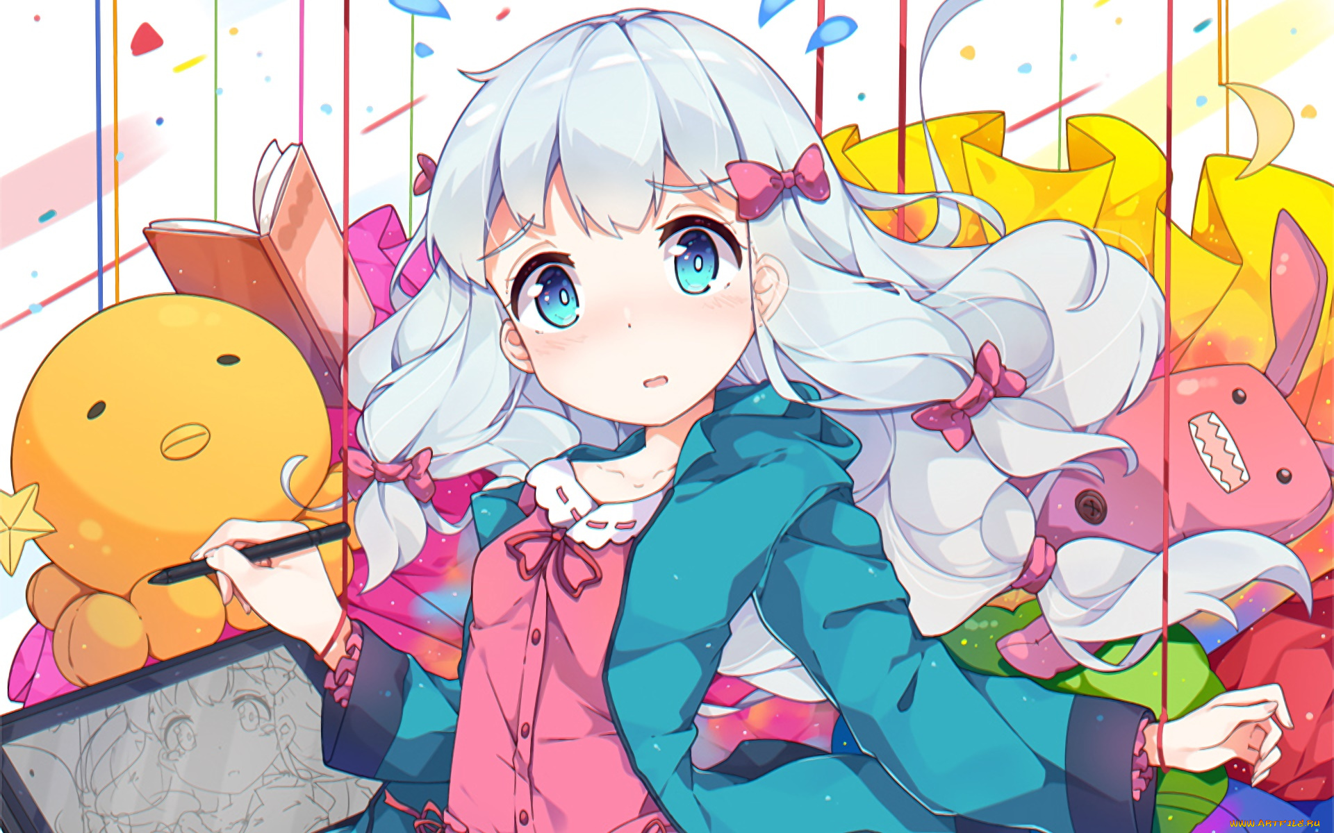 аниме, eromanga-sensei, фон, взгляд, девушка