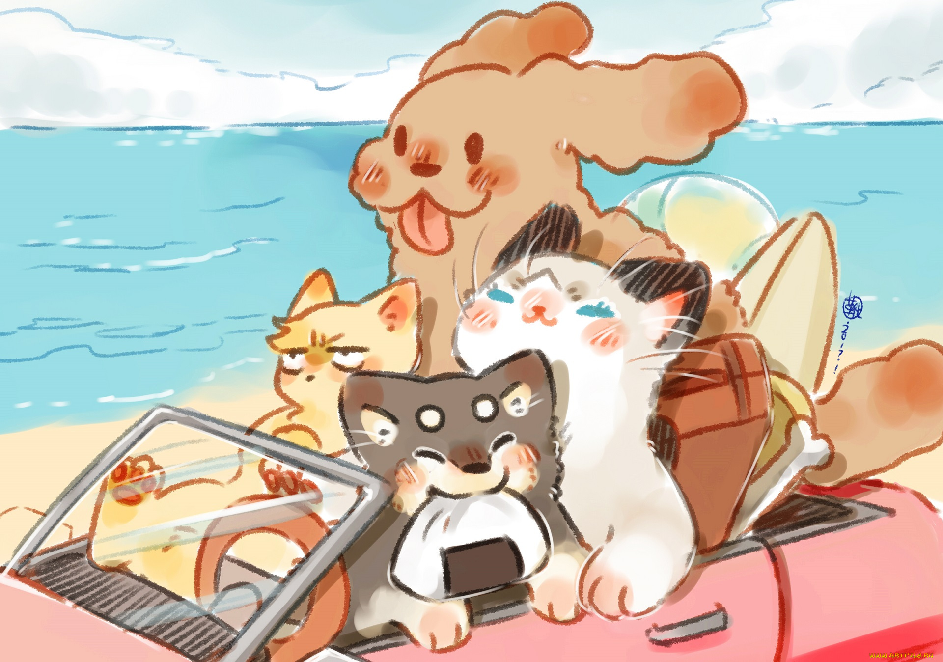 аниме, yuri, on, ice, животные