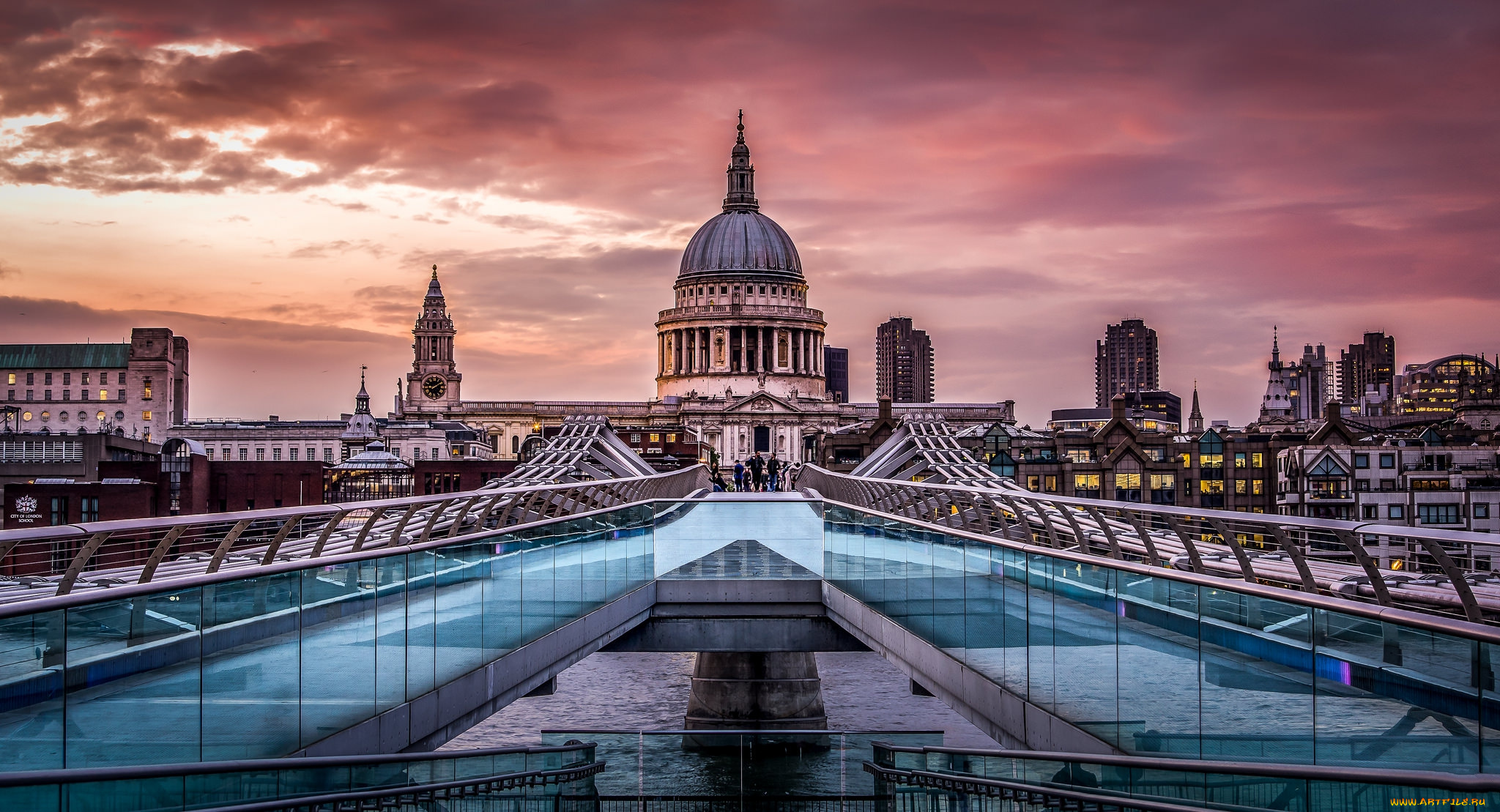 st, pauls, from, the, millennium, bridge, города, лондон, , великобритания, мост
