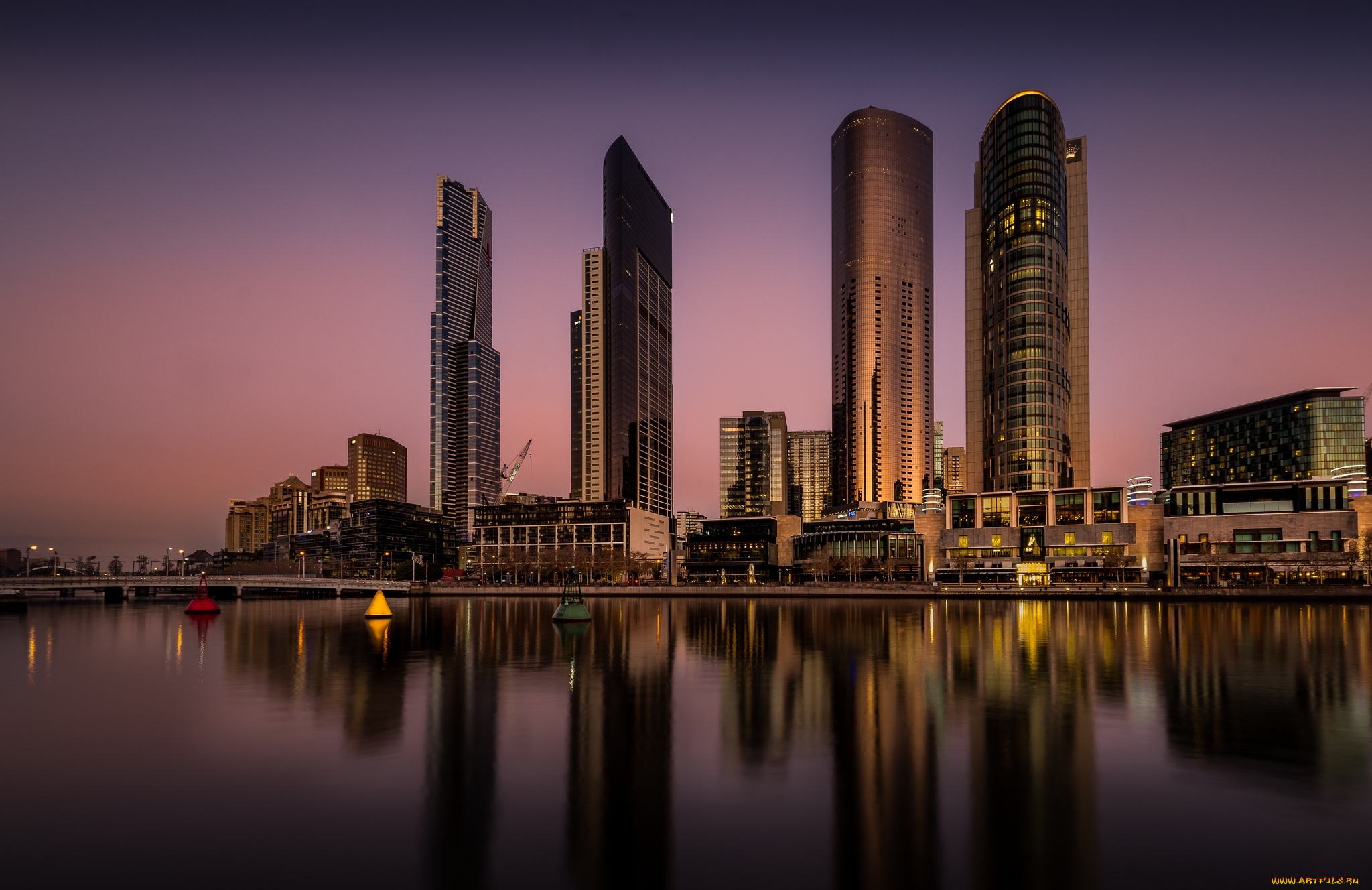 melbourne`s, yarra, river, города, мельбурн, , австралия, высотки