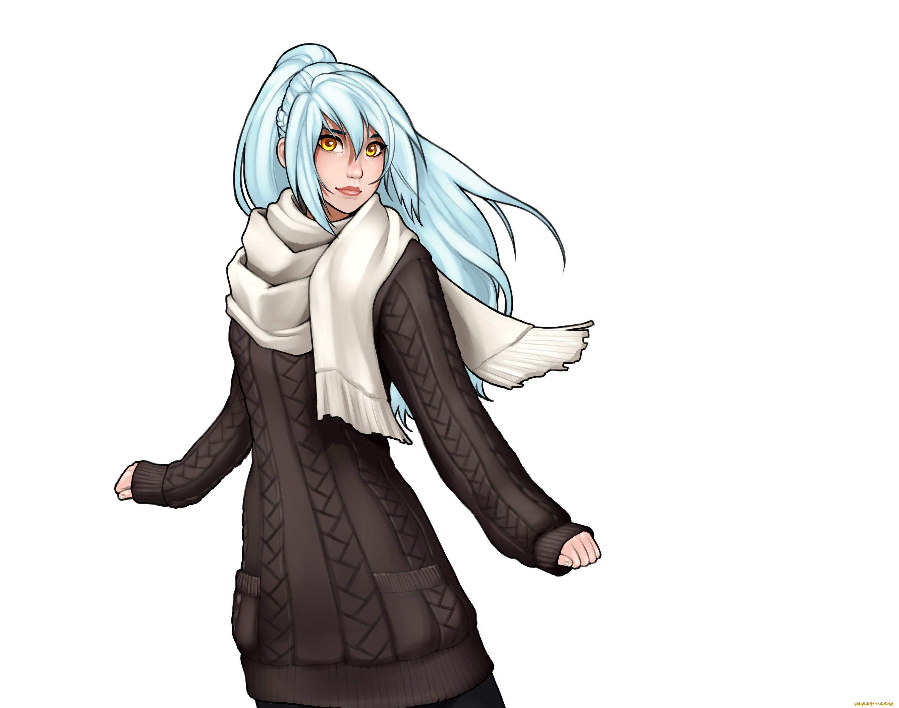 рисованное, люди, девушка, взгляд, фон