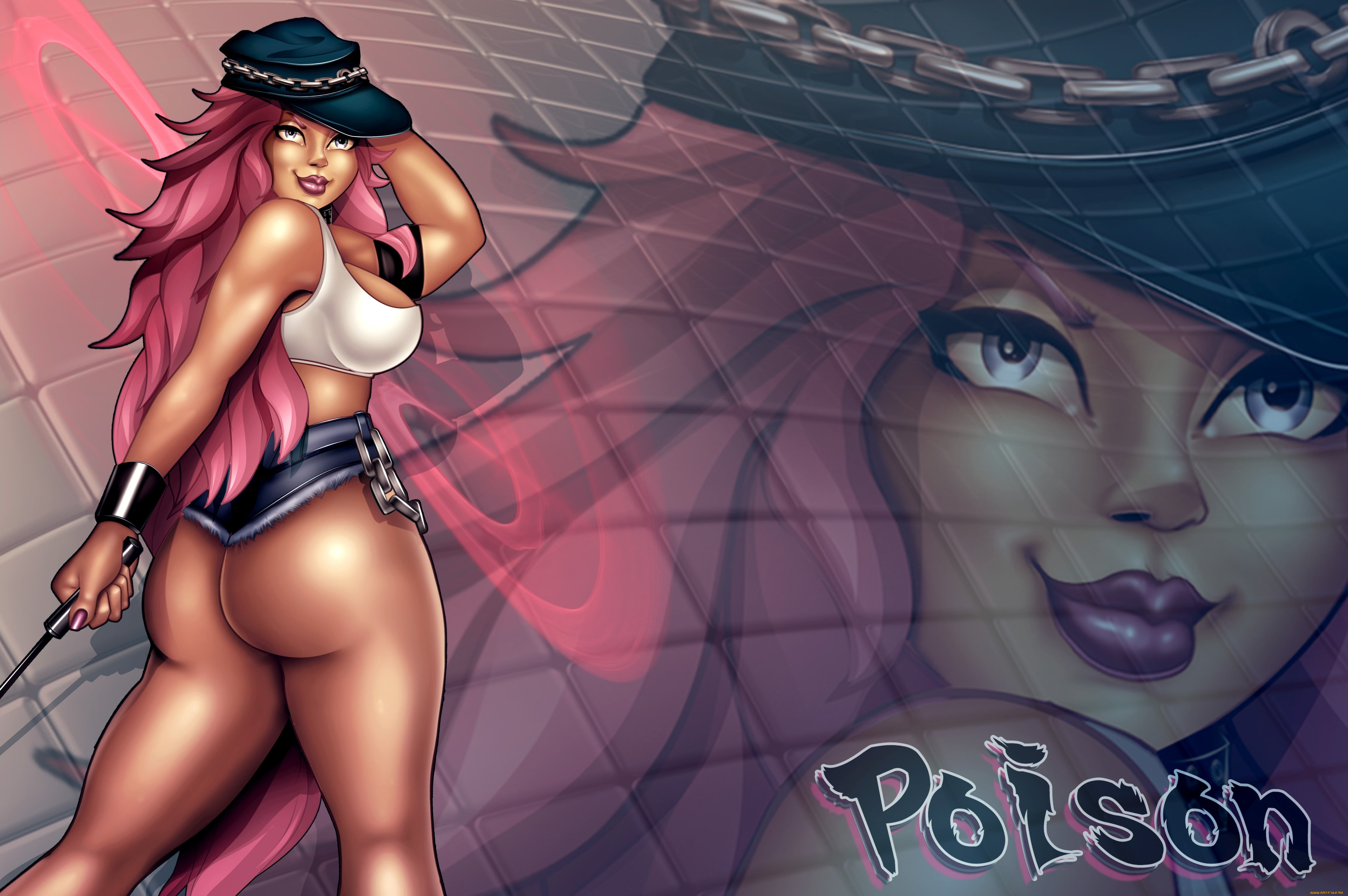 рисованное, люди, фон, взгляд, девушка