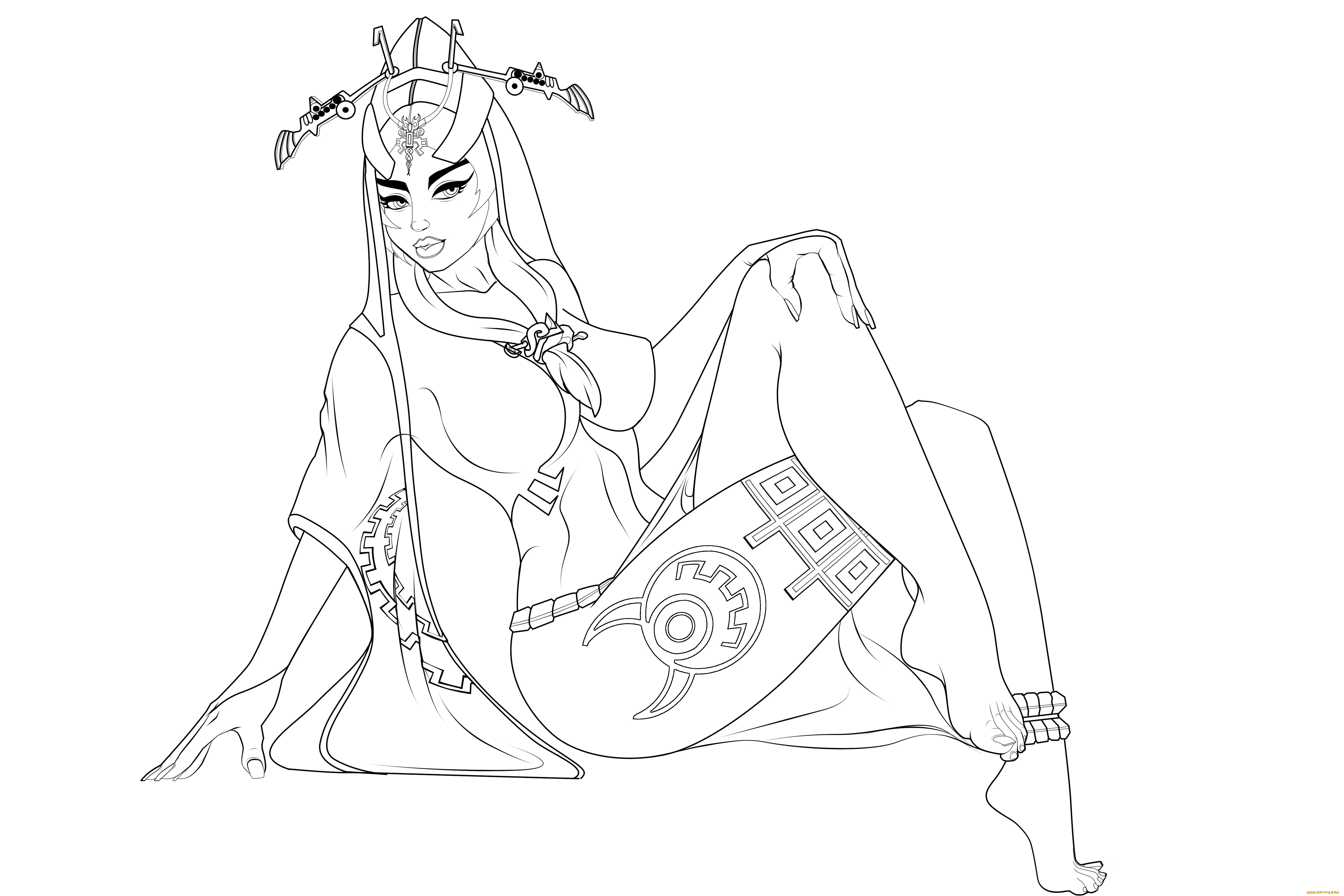 рисованное, минимализм, фон, взгляд, девушка