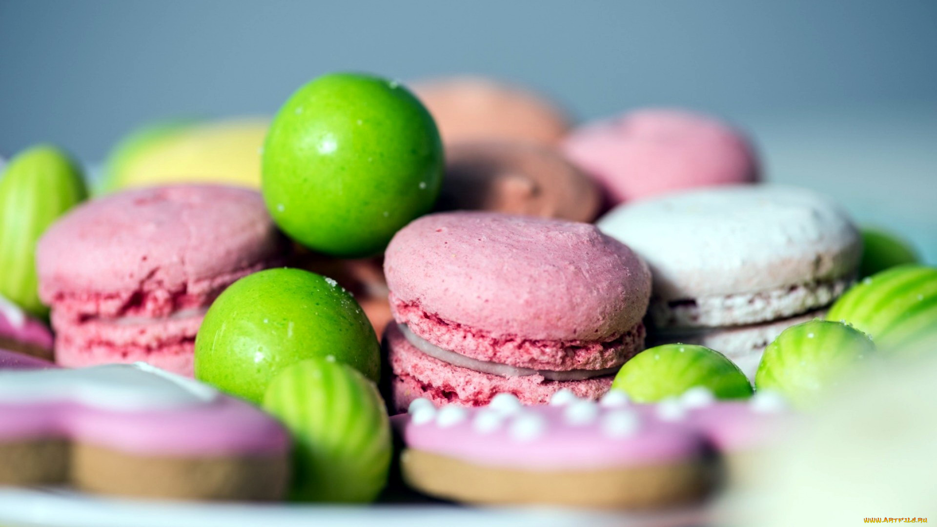 еда, макаруны, лакомство, печенье