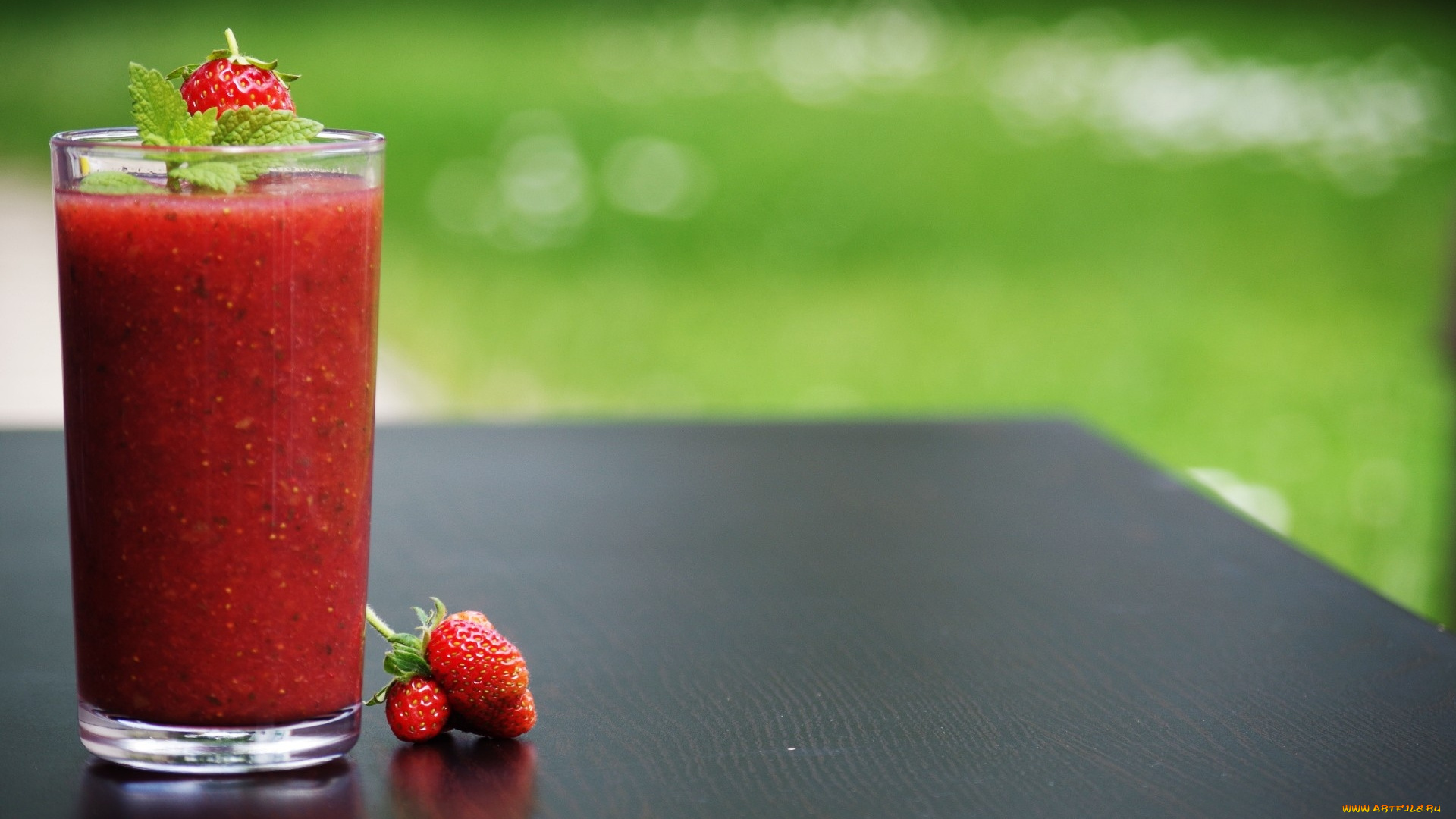 еда, напитки, смузи, клубника