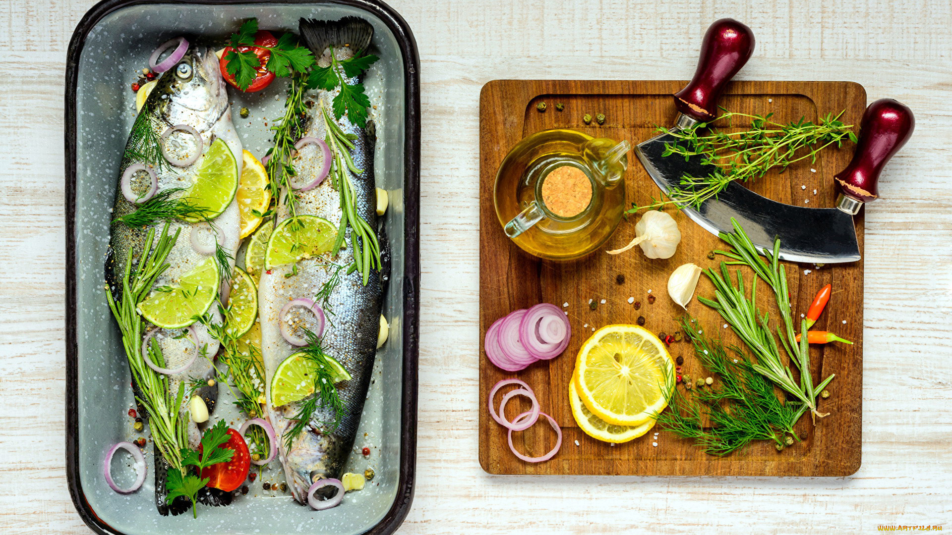 еда, рыба, , морепродукты, , суши, , роллы, форель, лимон, розмарин, помидоры, томаты