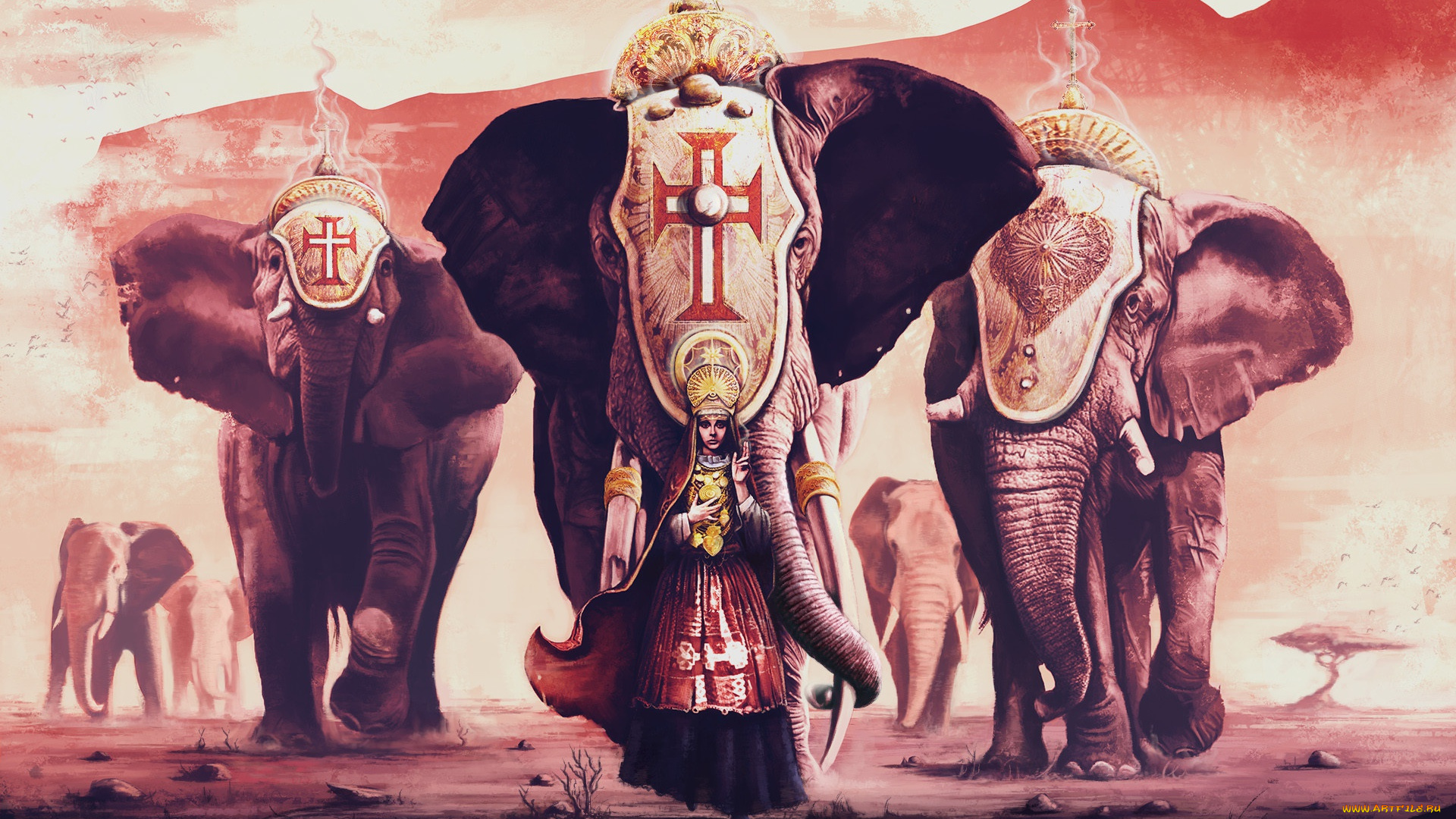 фэнтези, красавицы, и, чудовища, golden, ticket, challenge, entry, крест, final, adjustment, better, слоны, wildlife, cortege