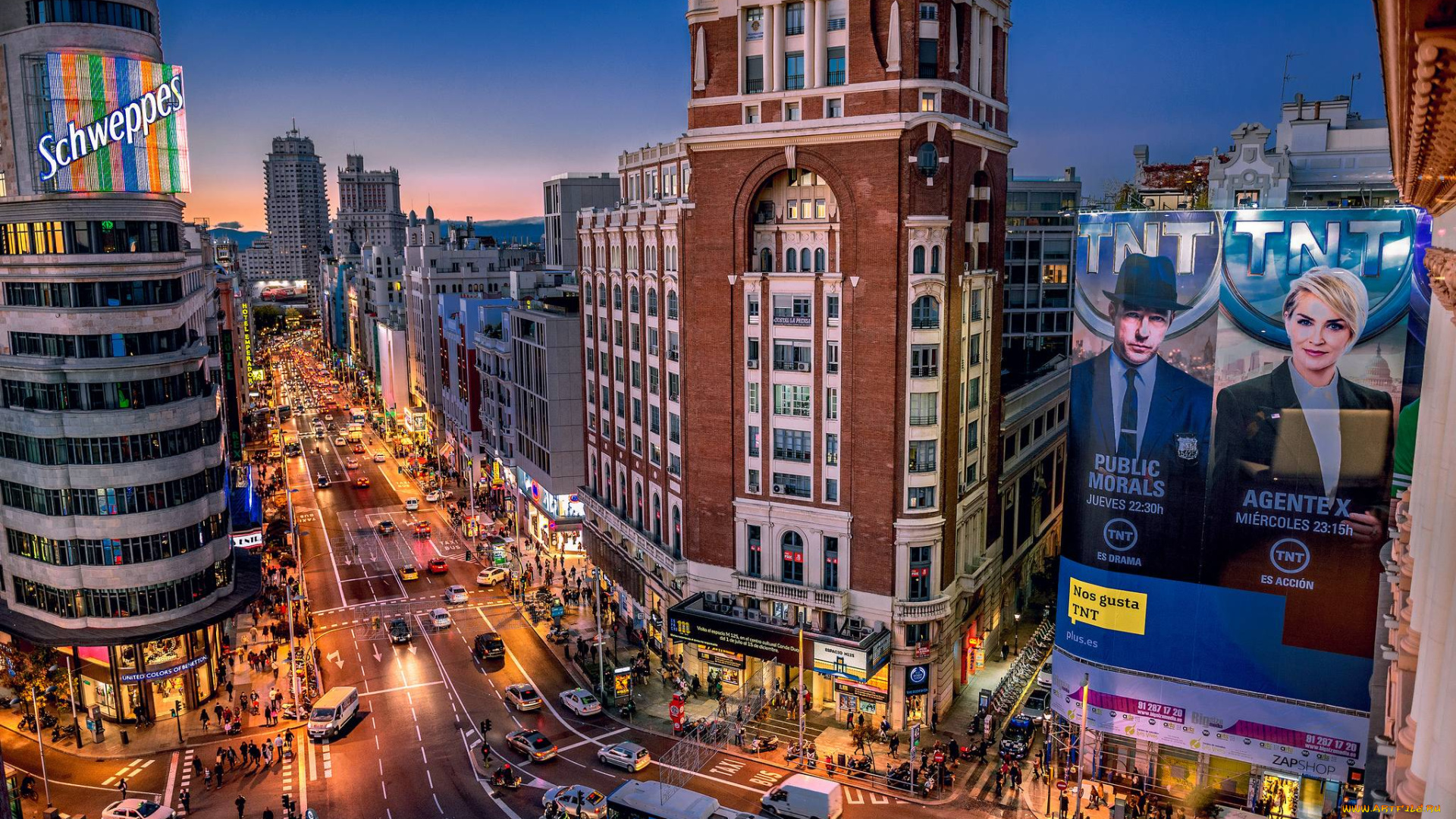 мадрид, испания, города, мадрид, , улица, город, ночь, spain, madrid, огни