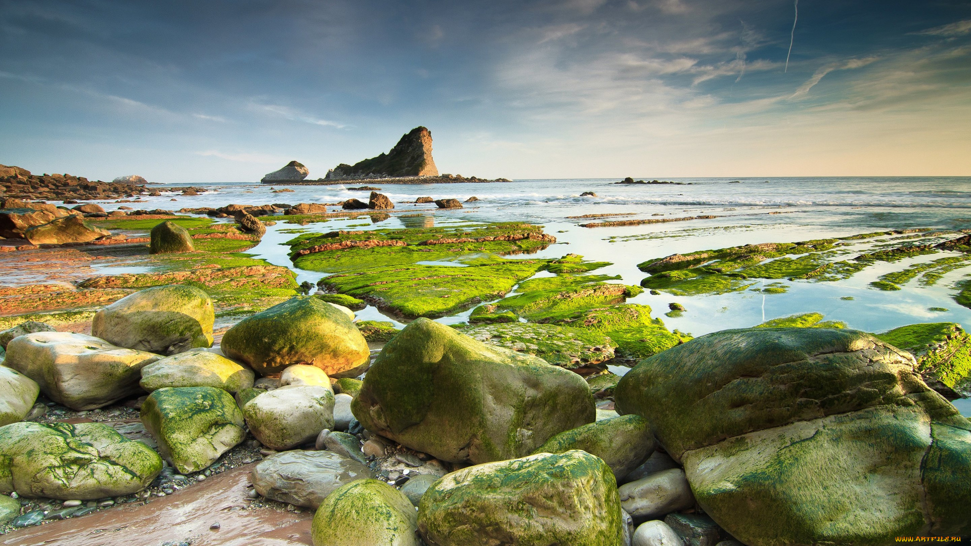 природа, побережье, камни