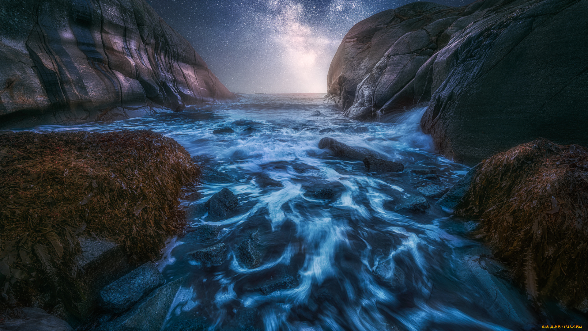 природа, побережье, простор