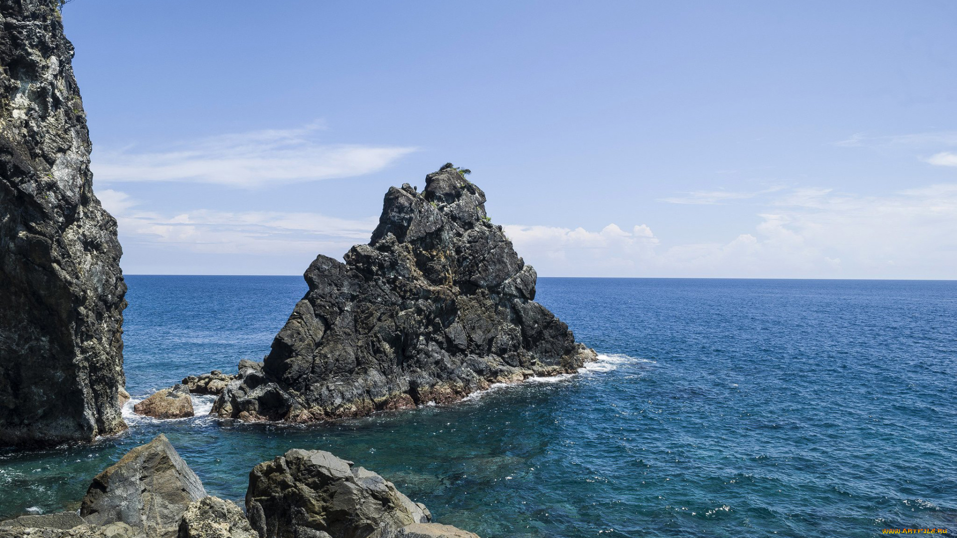природа, побережье, скалы
