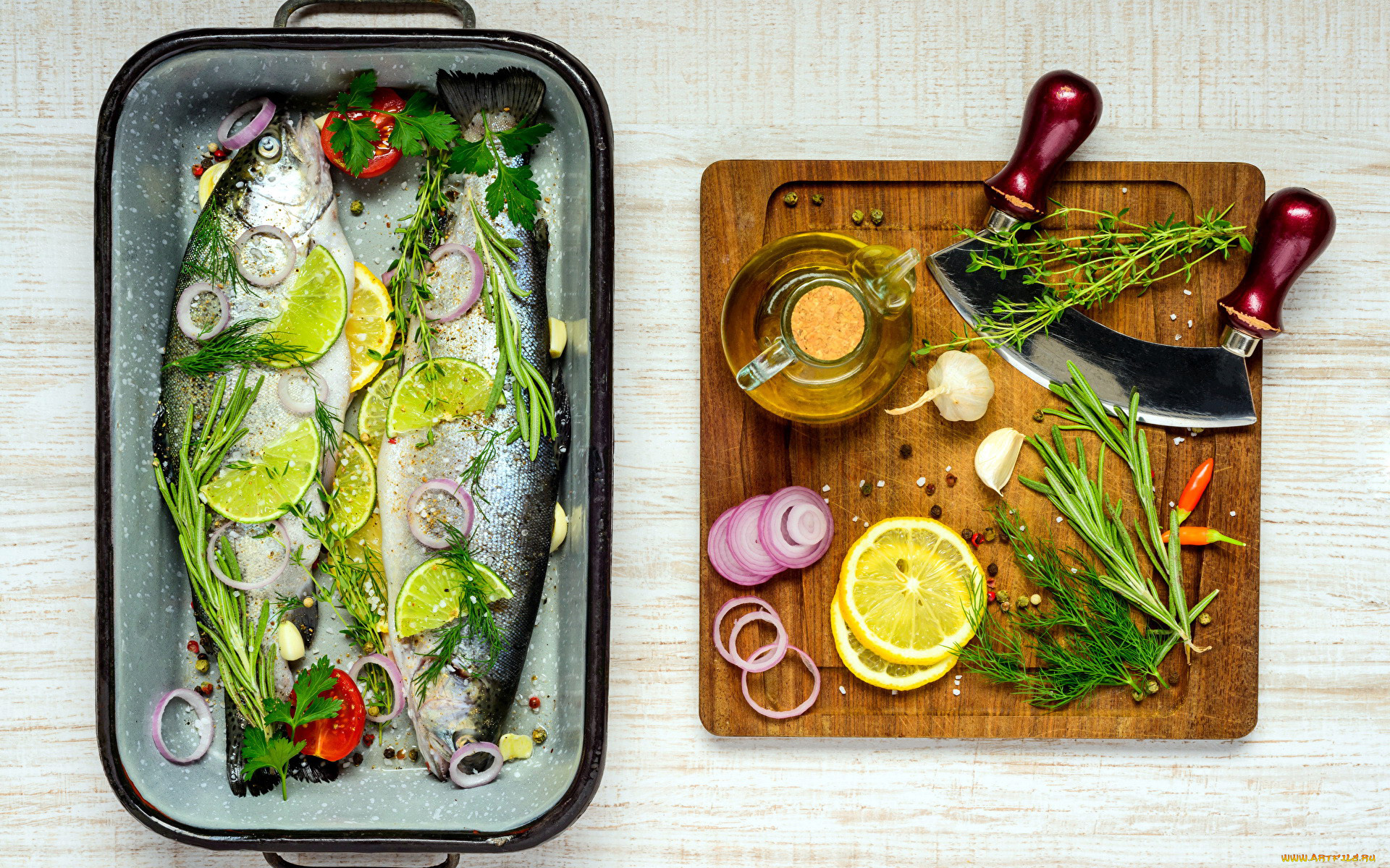 еда, рыба, , морепродукты, , суши, , роллы, форель, лимон, розмарин, помидоры, томаты