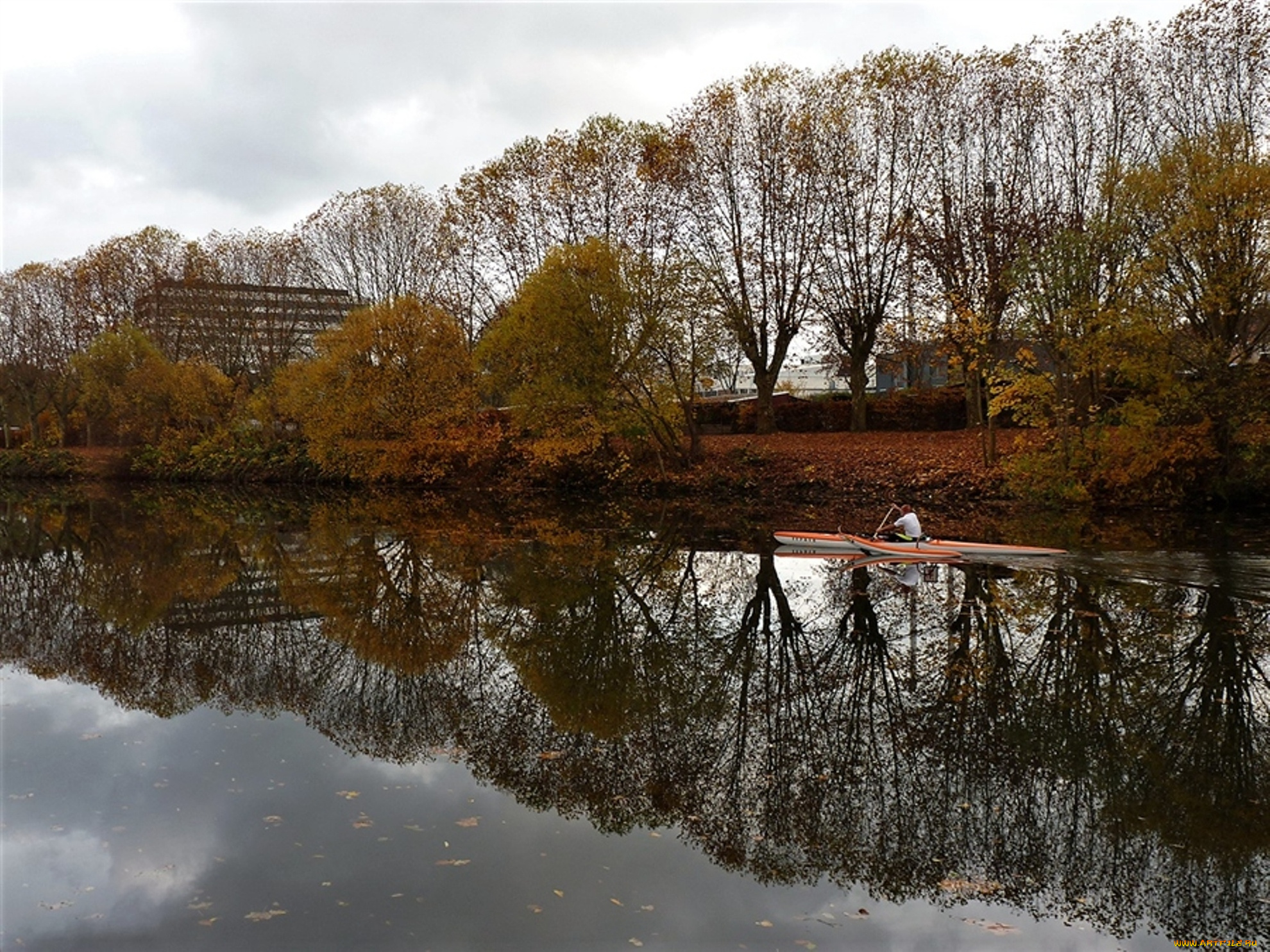 природа, реки, озера, лес, осень, деревья, водоем