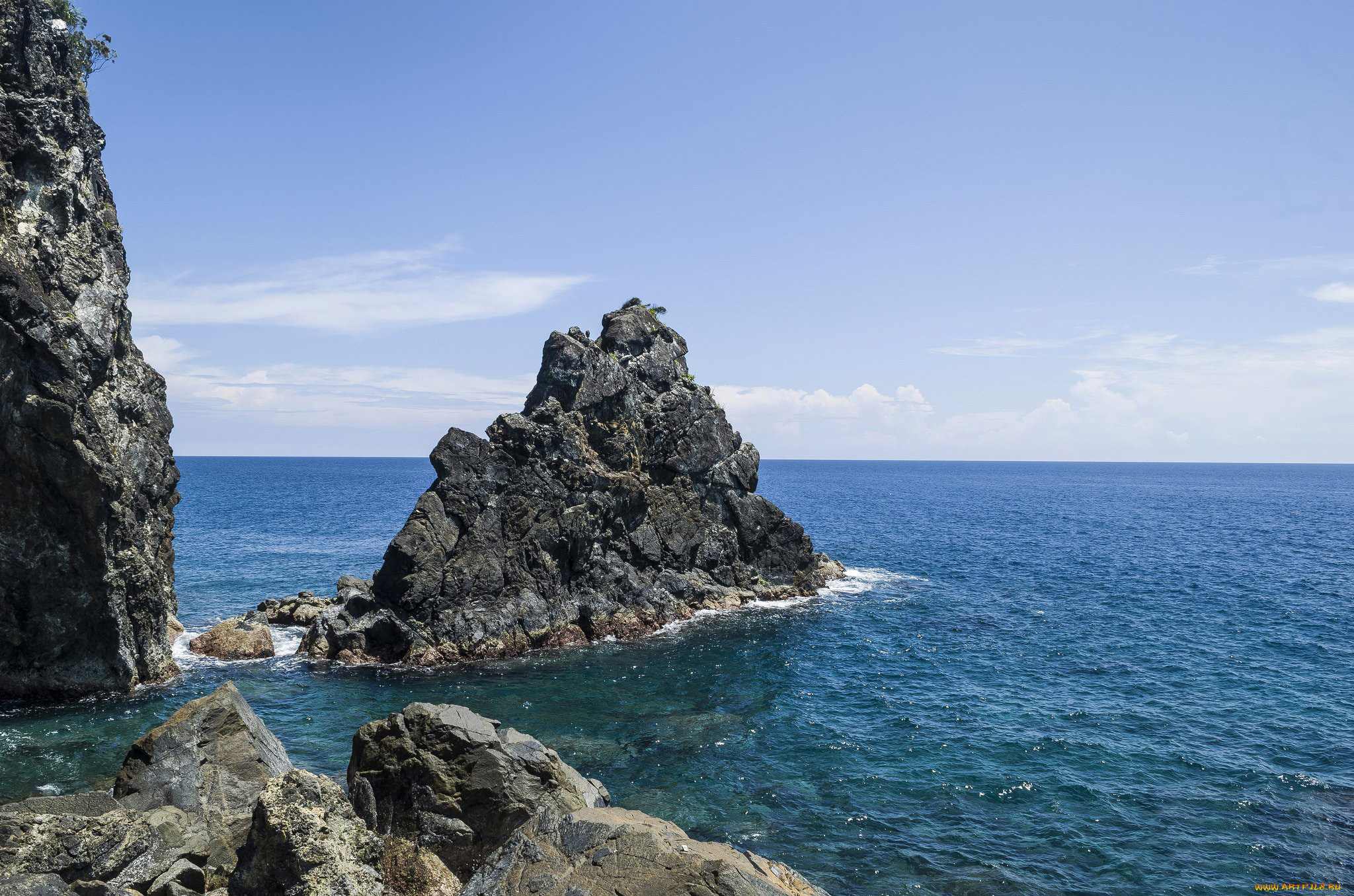 природа, побережье, скалы