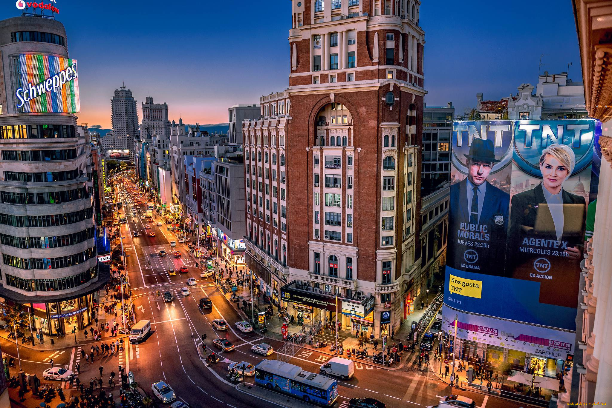 мадрид, испания, города, мадрид, , улица, город, ночь, spain, madrid, огни