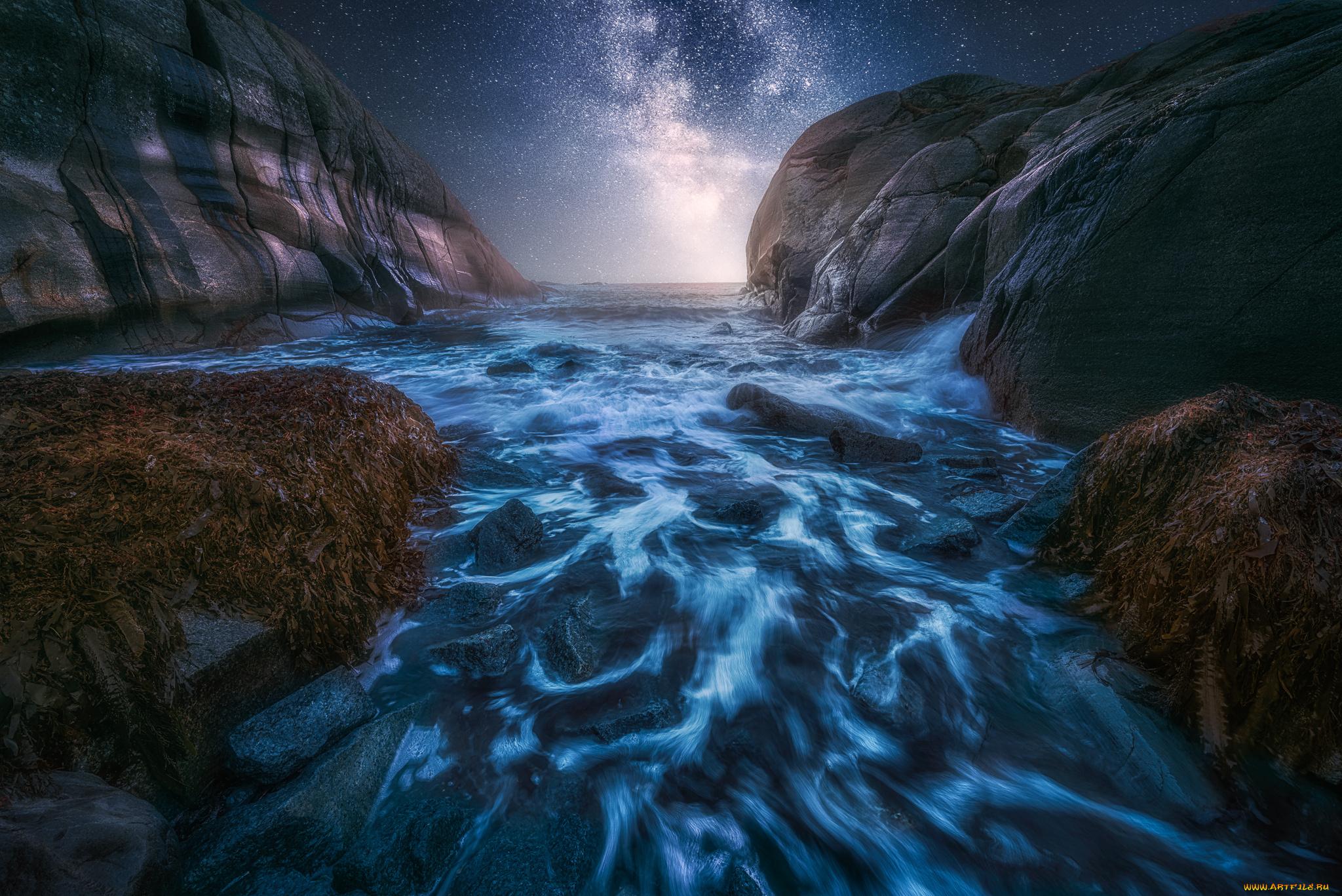 природа, побережье, простор