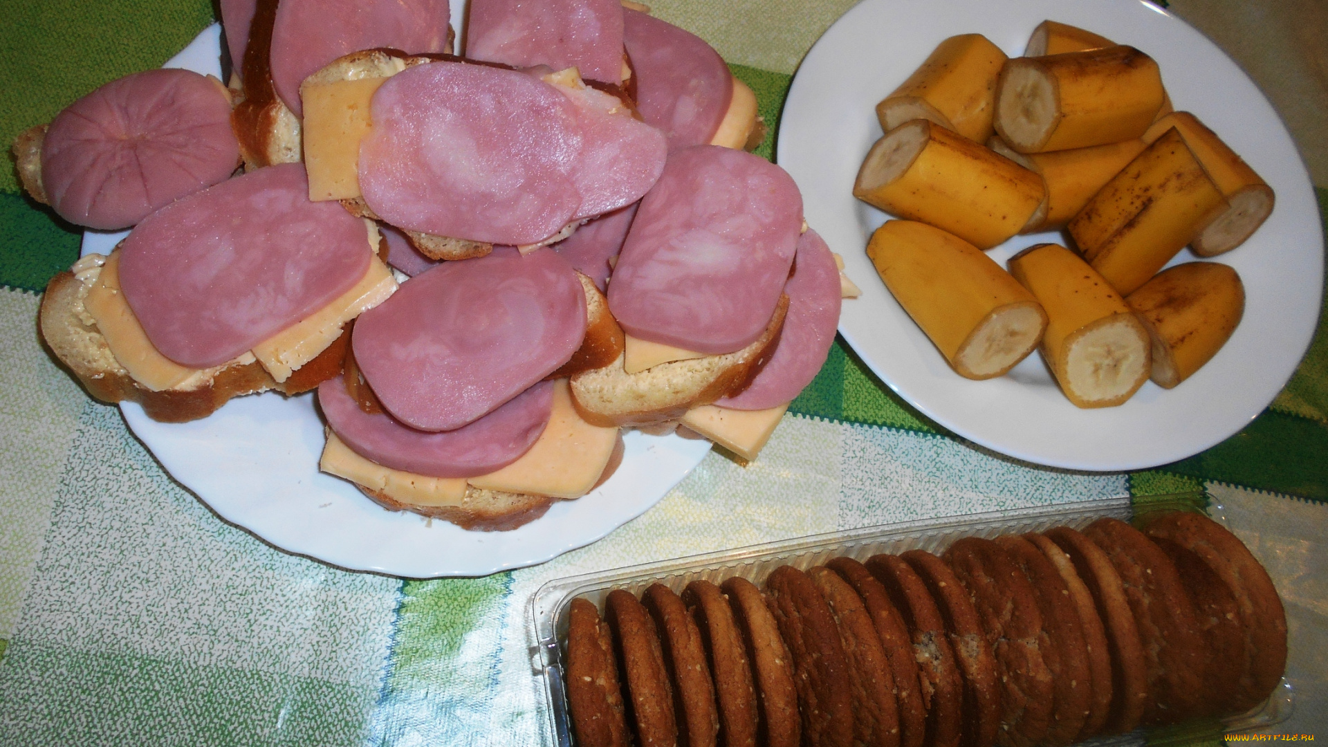 еда, бутерброды, , гамбургеры, , канапе, хлеб, сыр, колбаса, печенье, бананы