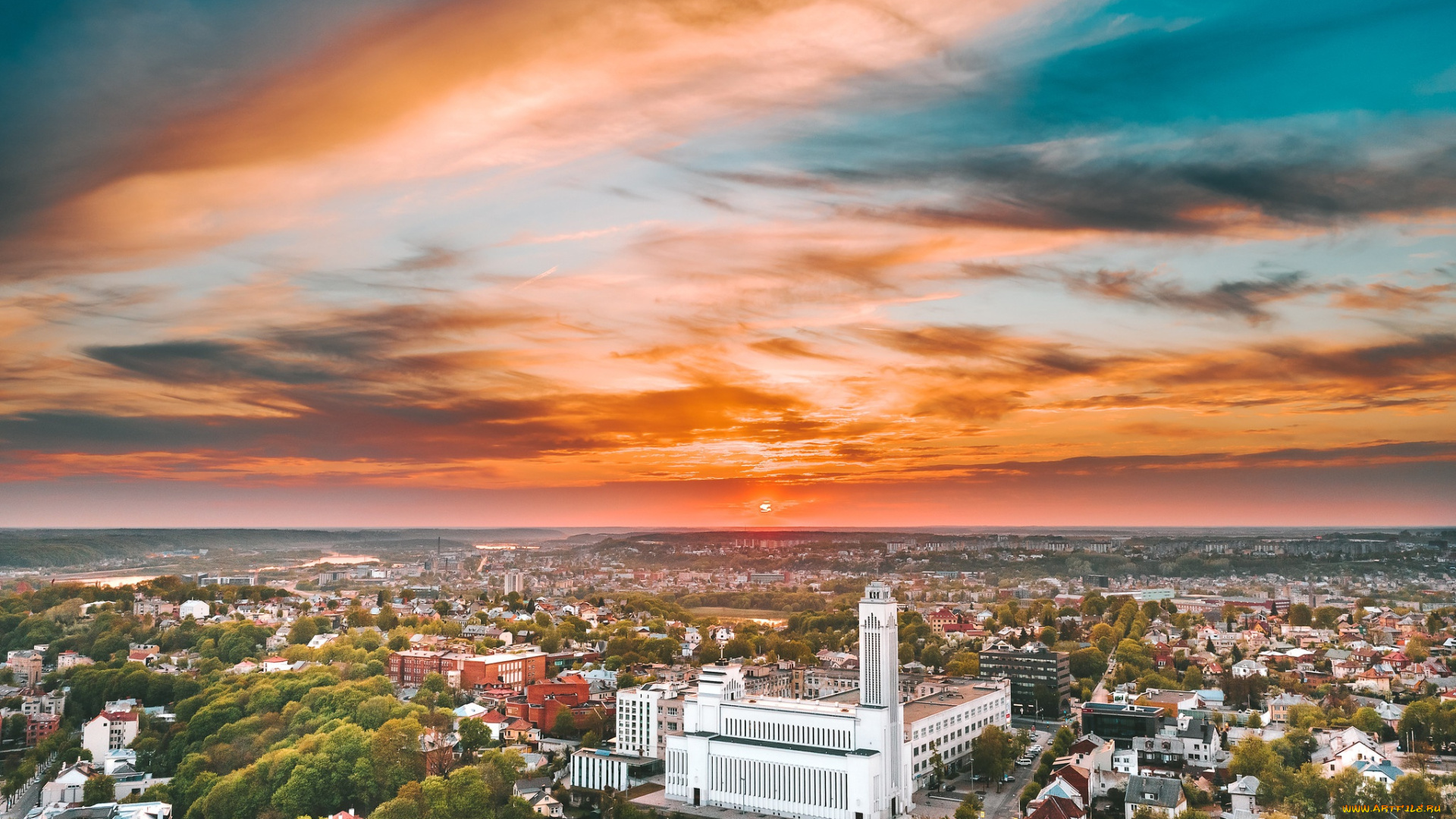 города, -, панорамы, kaunas