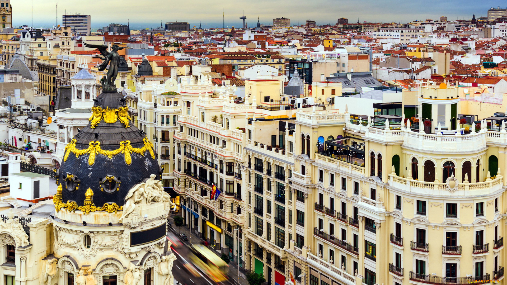 города, мадрид, , испания, панорама