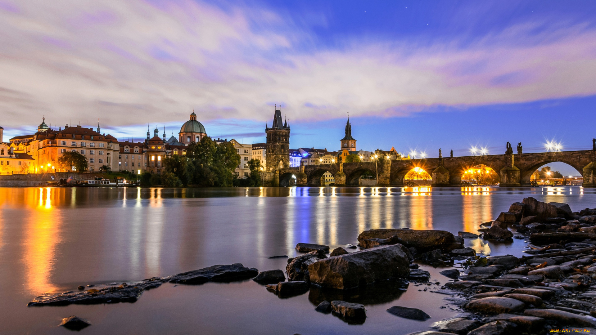 города, прага, , чехия, charles, bridge