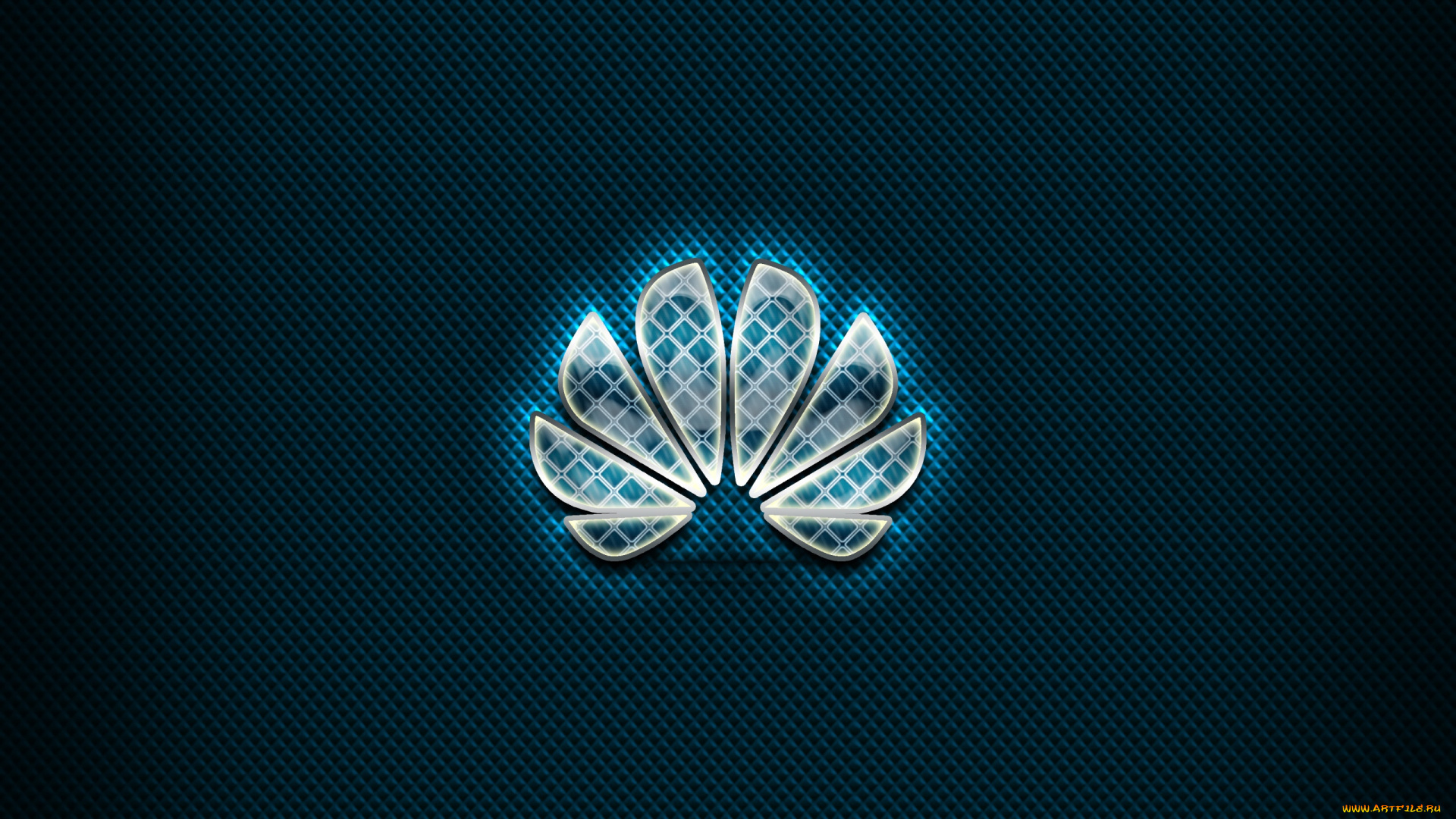 huawei, бренды, -, другое, креатив, логотип, произведения, искусства, синий, фон, стекло