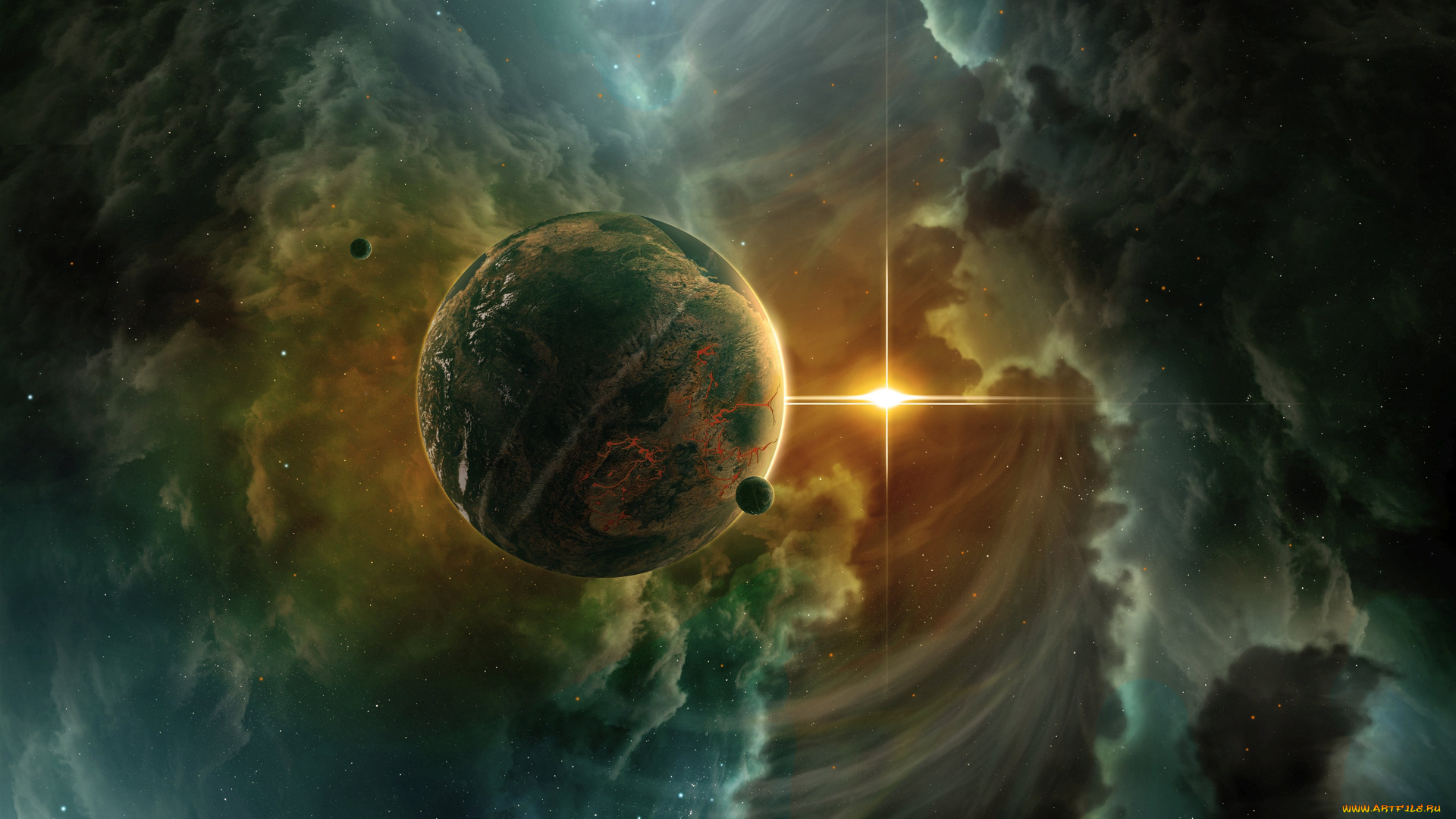 космос, арт, dragon, eye, booda6tem