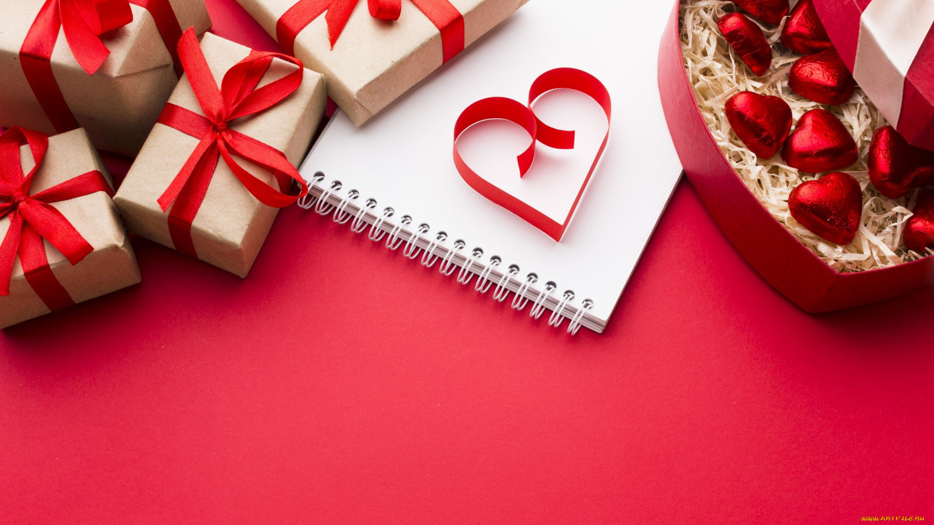 праздничные, подарки, и, коробочки, конфеты, подарки, банты, ленты