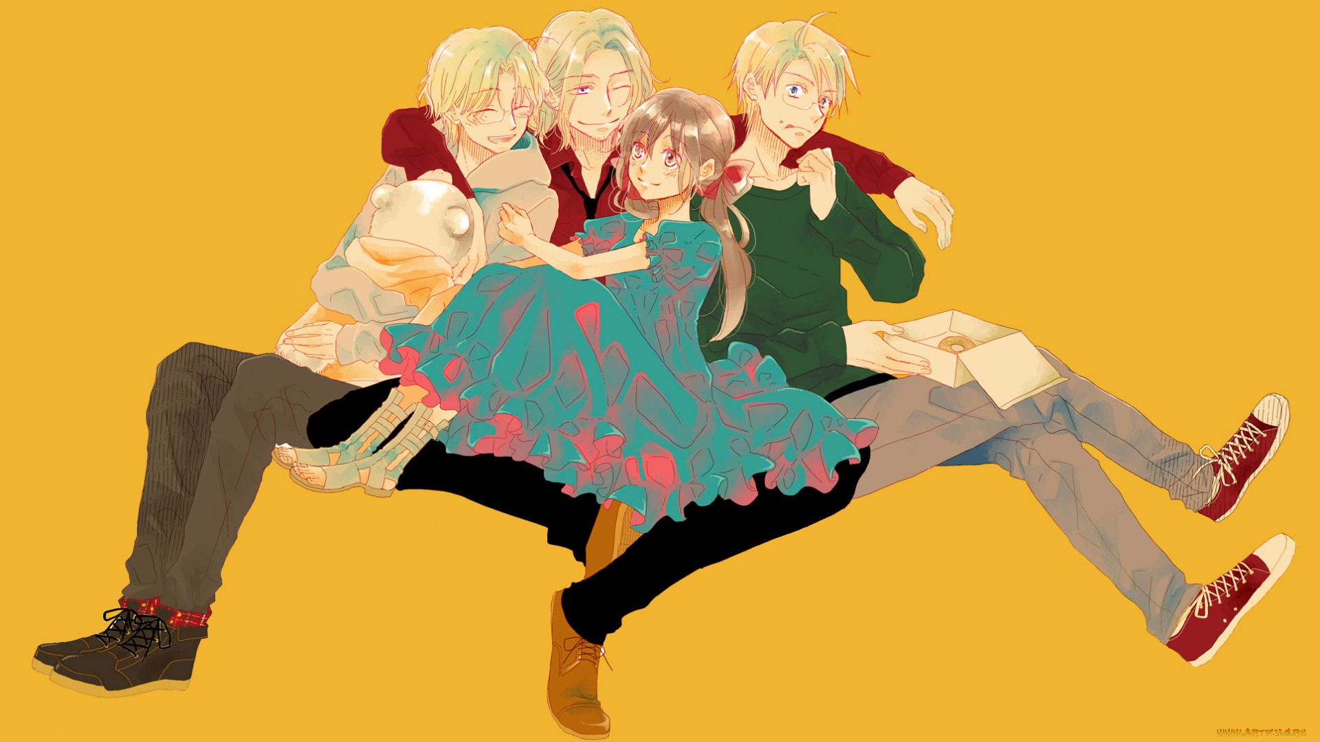 аниме, hetalia, , axis, powers, хеталия, и, страны, оси