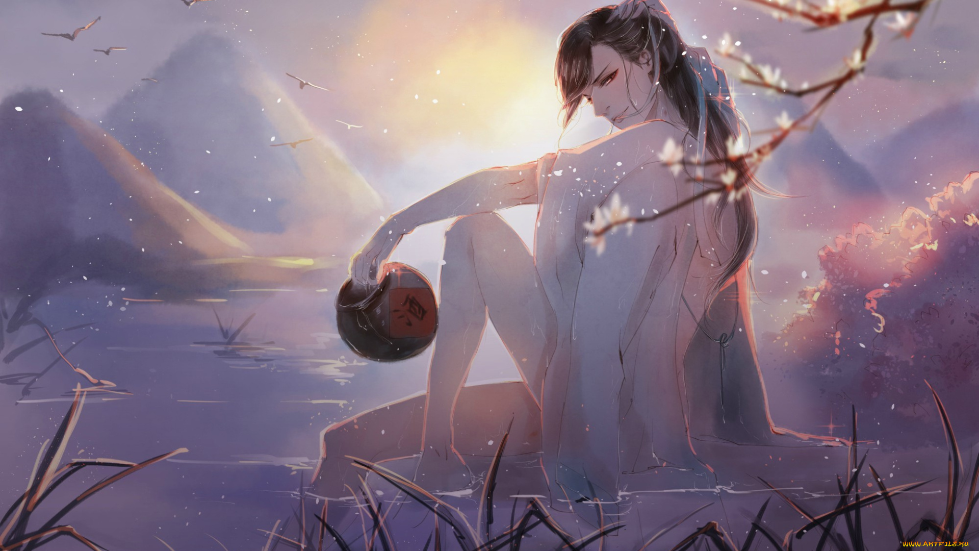 аниме, mo, dao, zu, shi, вэй, усянь, кувшин, река