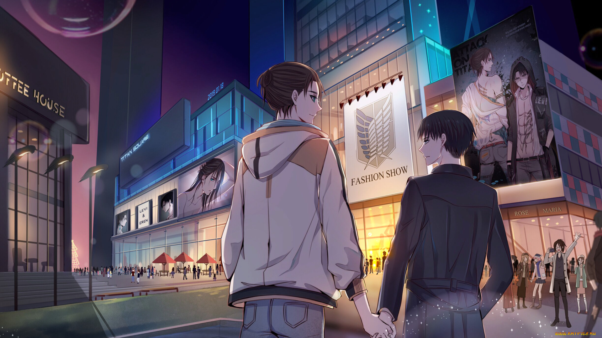 аниме, shingeki, no, kyojin, атака, титанов