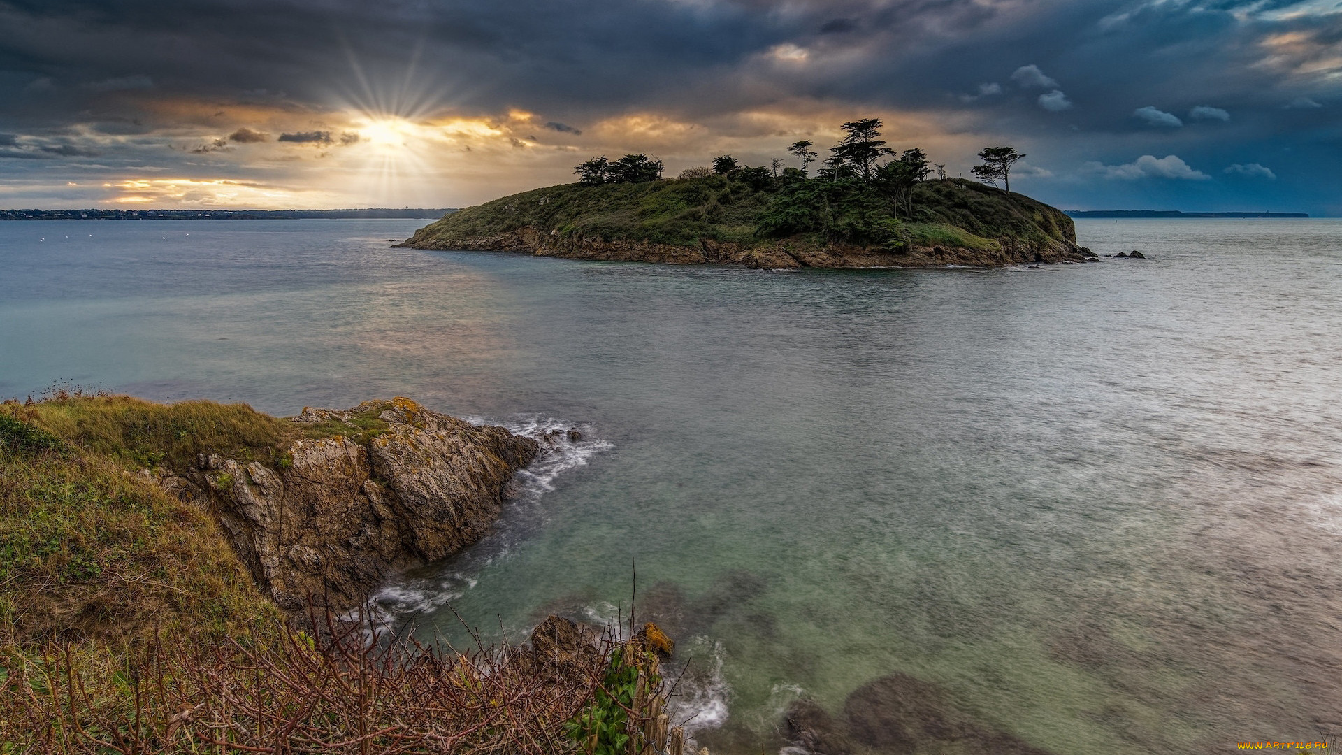 бретань, франция, природа, побережье