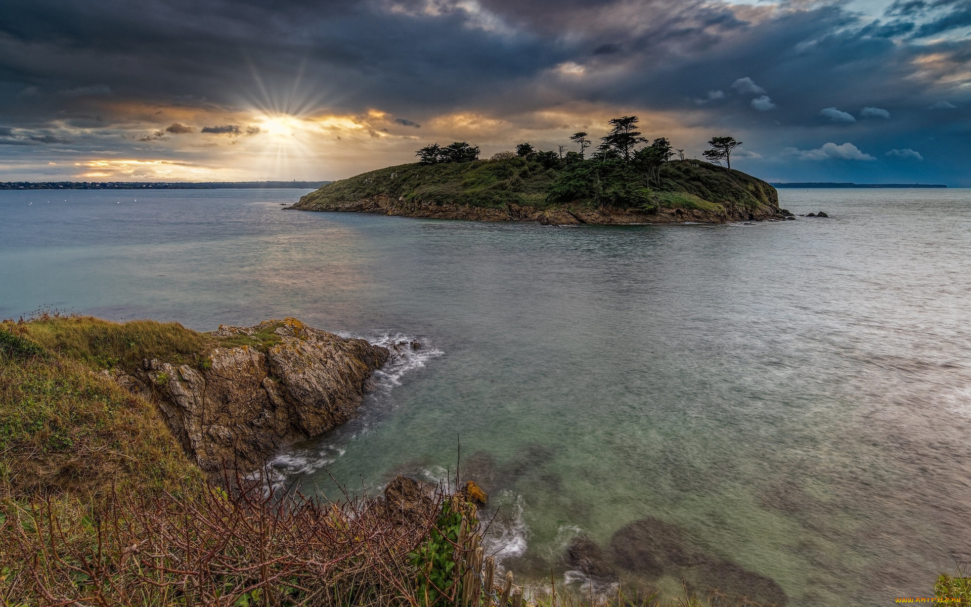 бретань, франция, природа, побережье