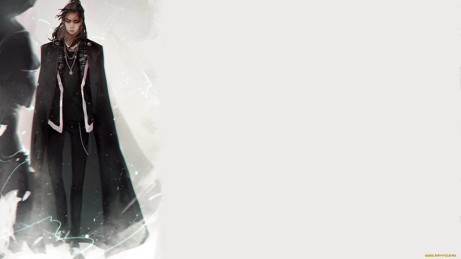 рисованное, люди, ван, ибо, плащ