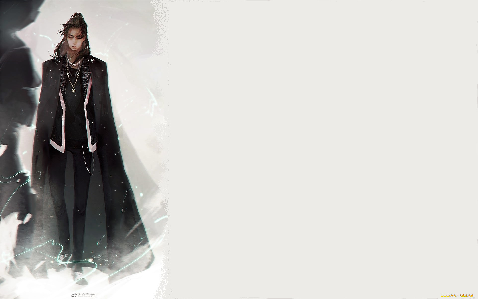 рисованное, люди, ван, ибо, плащ