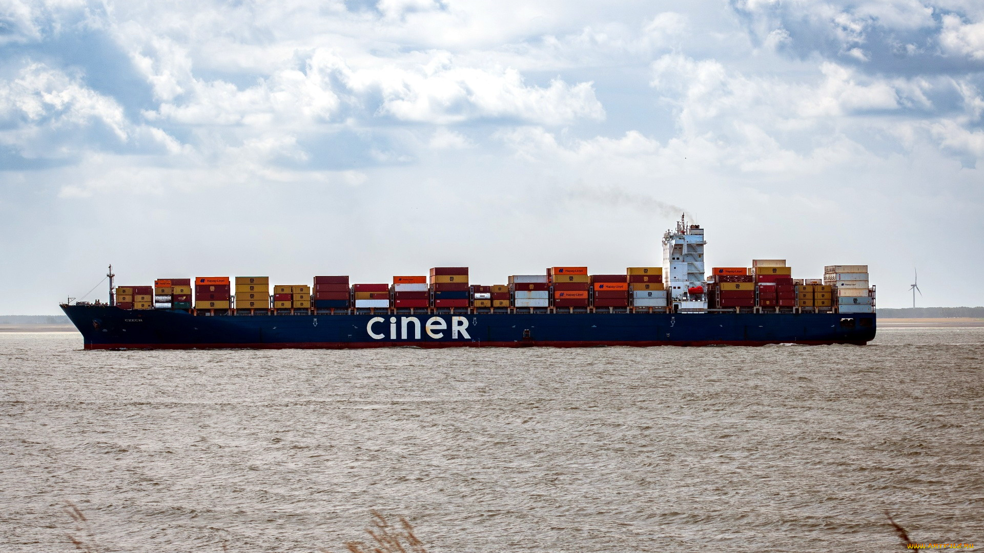 корабли, грузовые, суда, контейнеровоз