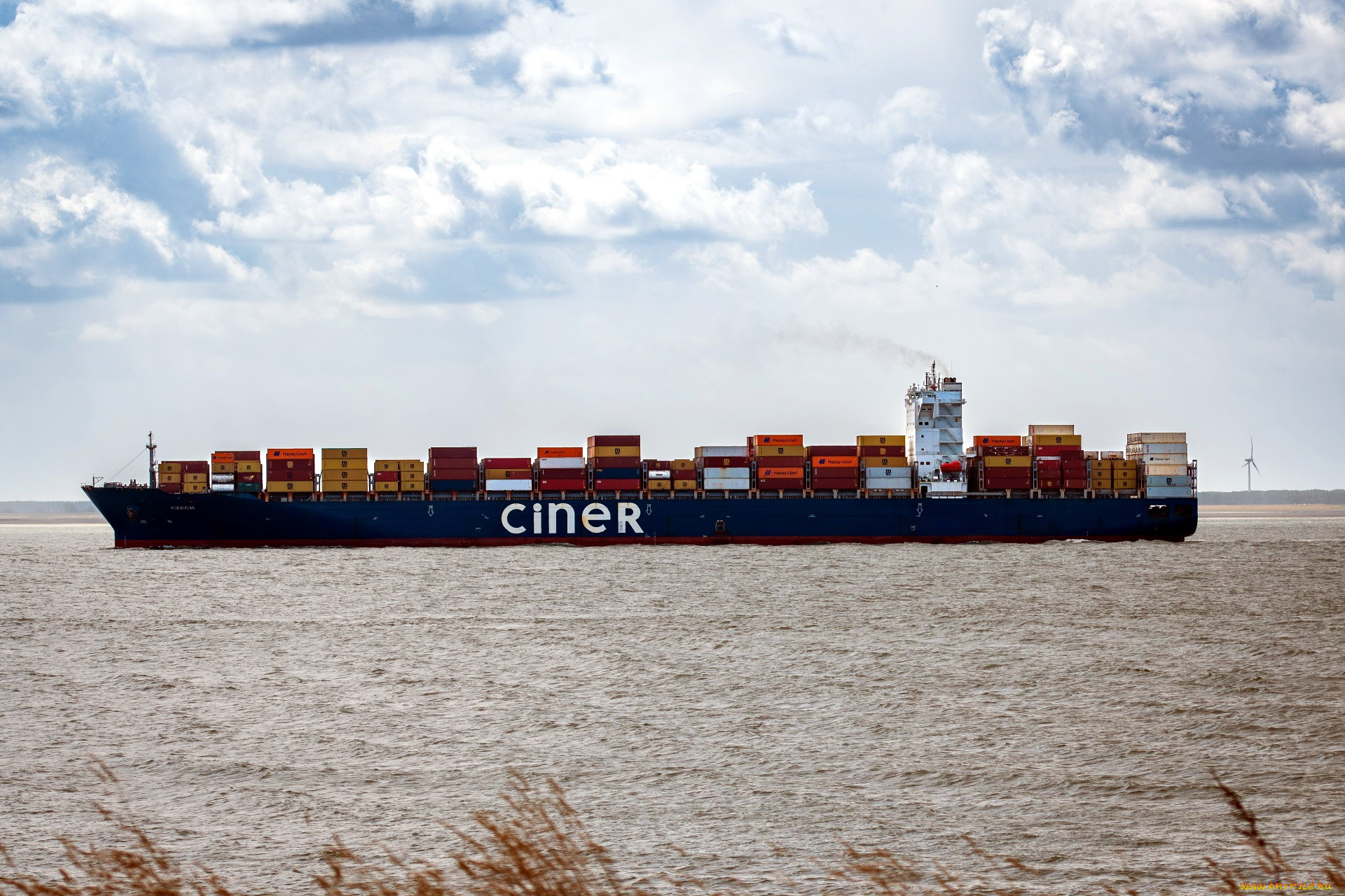 корабли, грузовые, суда, контейнеровоз