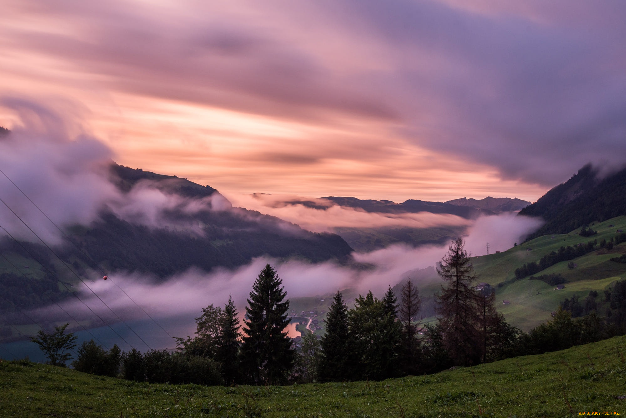 природа, горы, утро