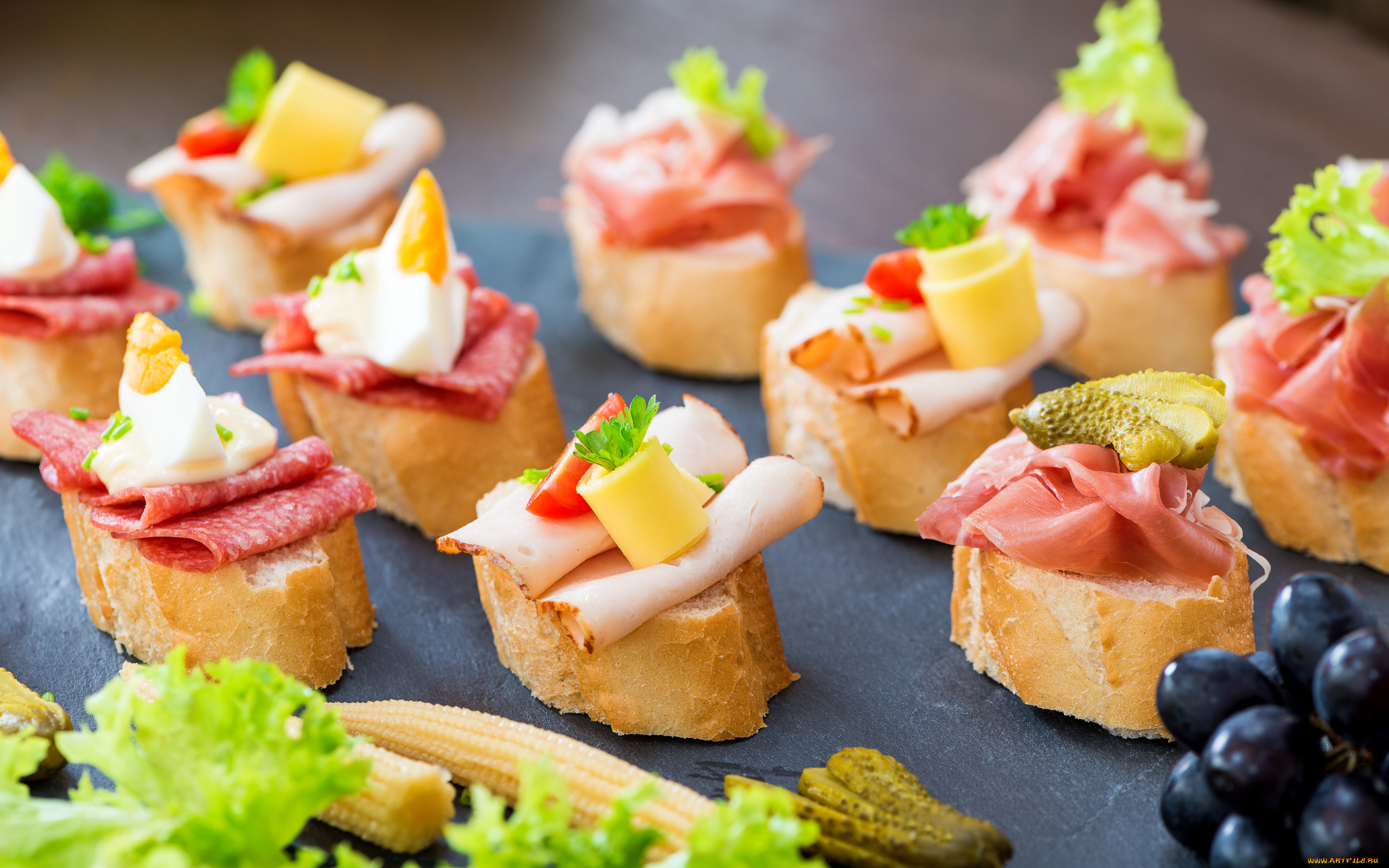 еда, бутерброды, , гамбургеры, , канапе, багет, канапе, сыр, колбаса, ветчина, кукуруза