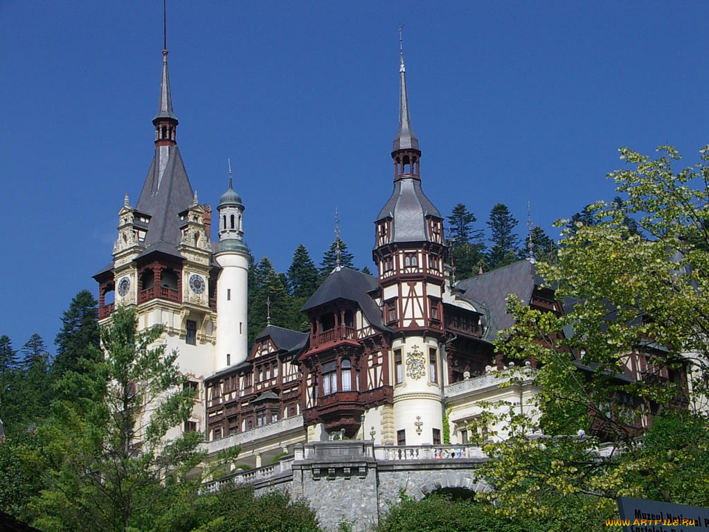 города, замок, пелеш, румыния