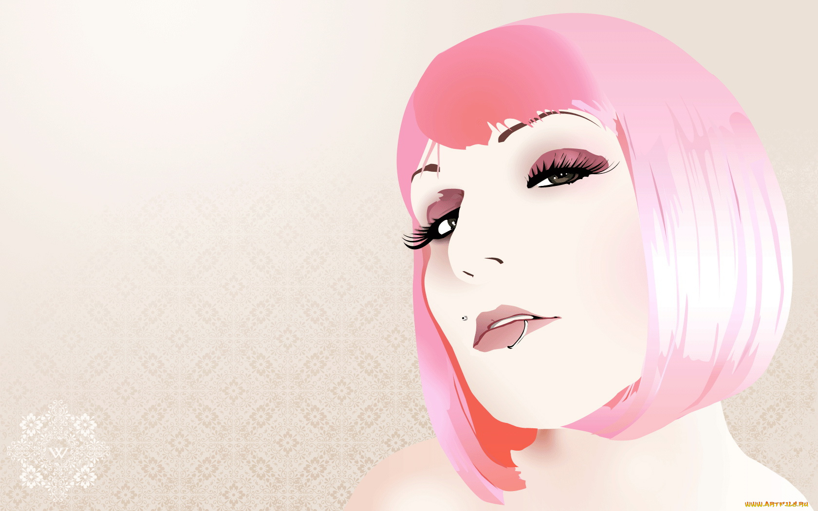 векторная, графика, губы, глаза