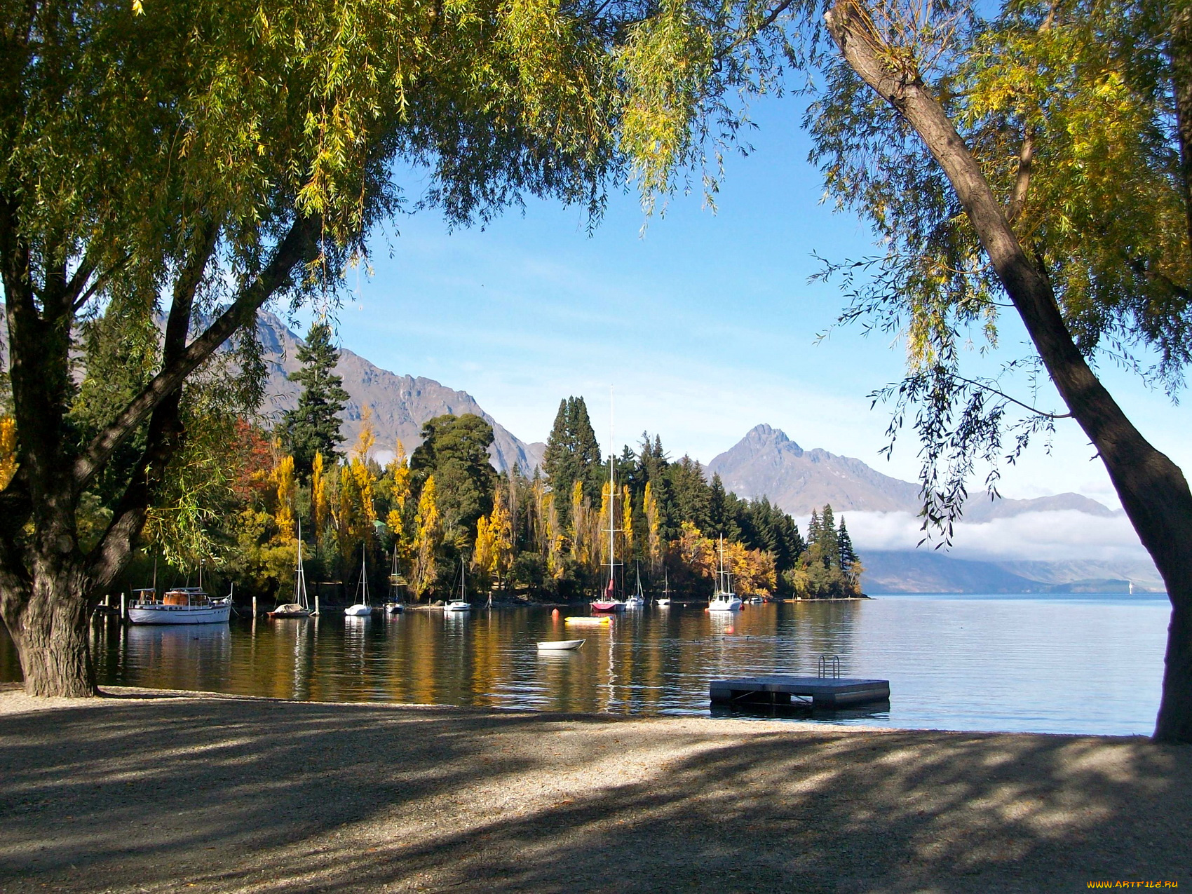 queenstown, new, zealand, природа, реки, озера, река, яхты