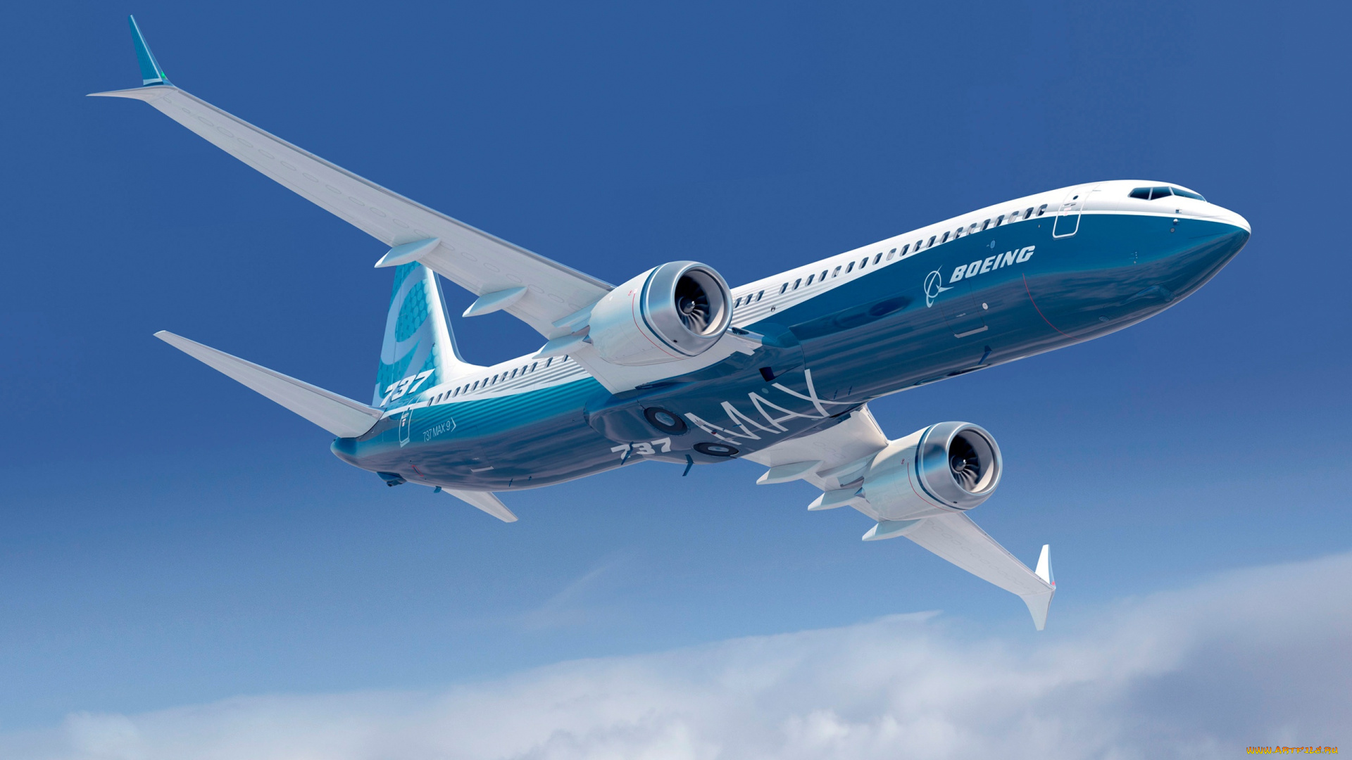 boeing, 737, max, авиация, 3д, рисованые, graphic, самолет, полет, небо, лайнер