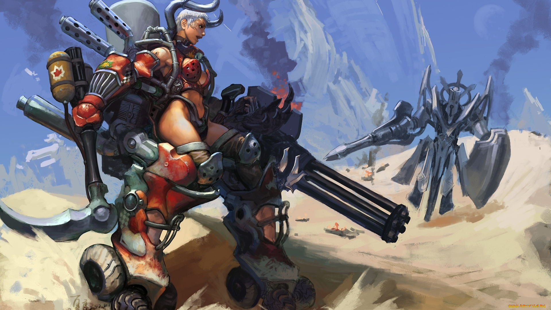 фэнтези, роботы, киборги, механизмы, девушка