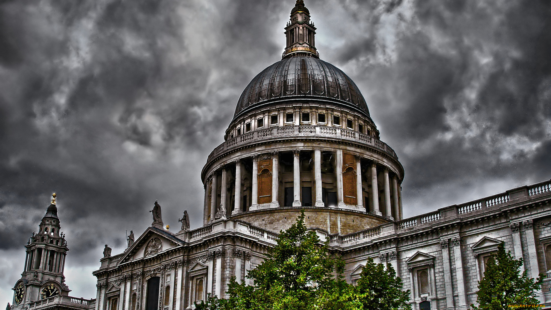 города, лондон, великобритания, облака, купол