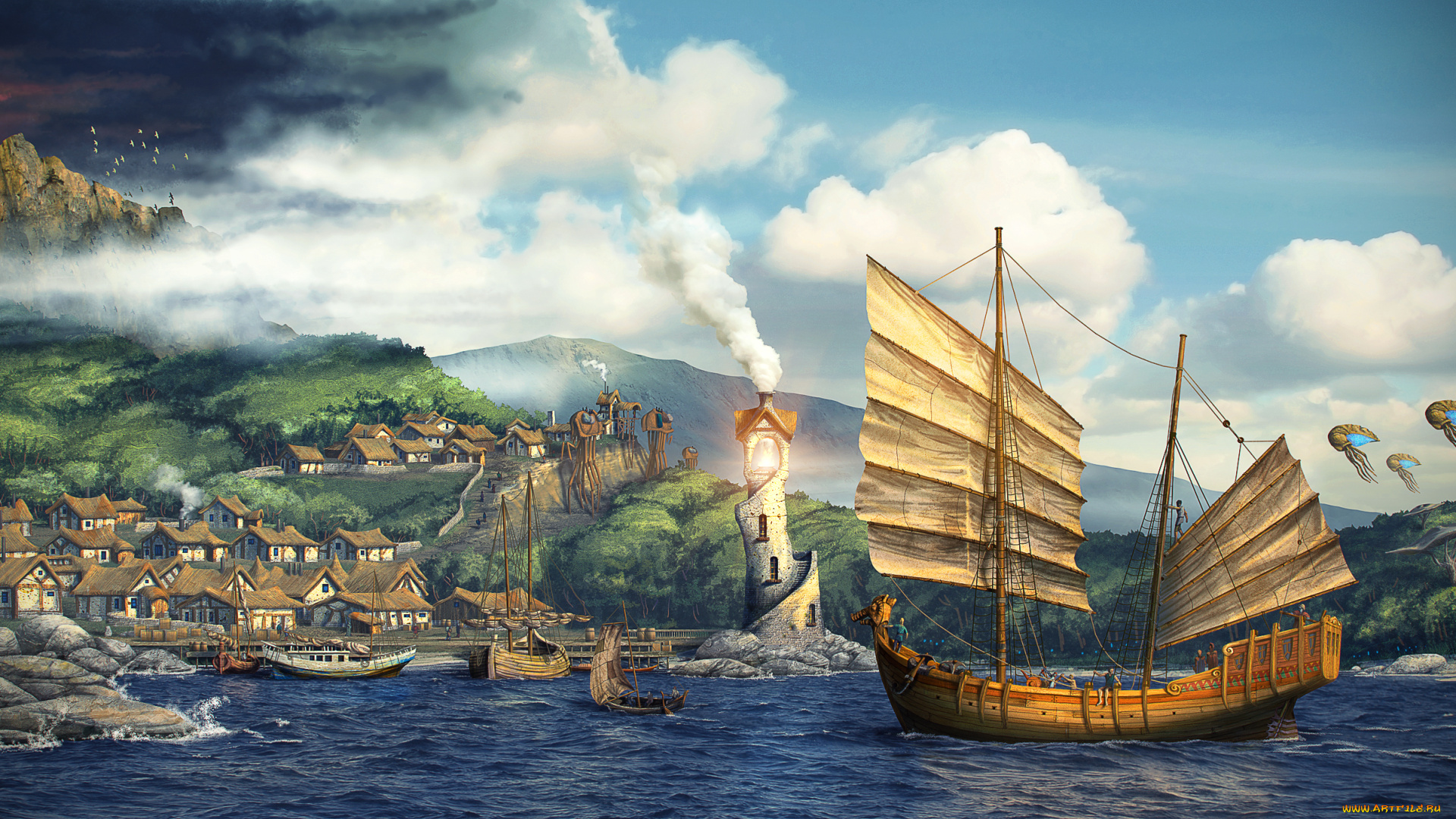 the, elder, scrolls, iii, morrowind, видео, игры, фрегат