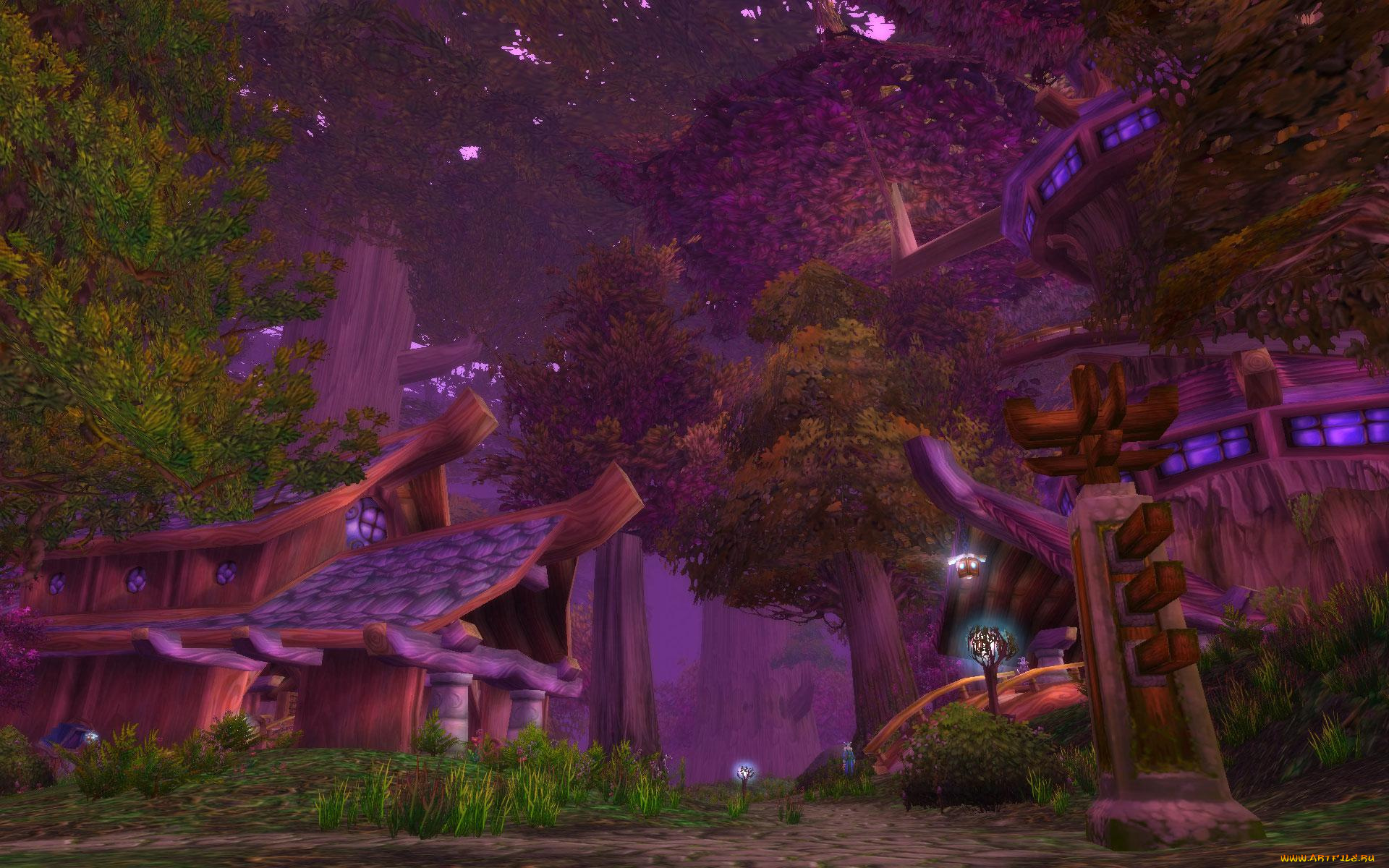 3д, графика, fantasy, фантазия, ночь, светлячки, домики