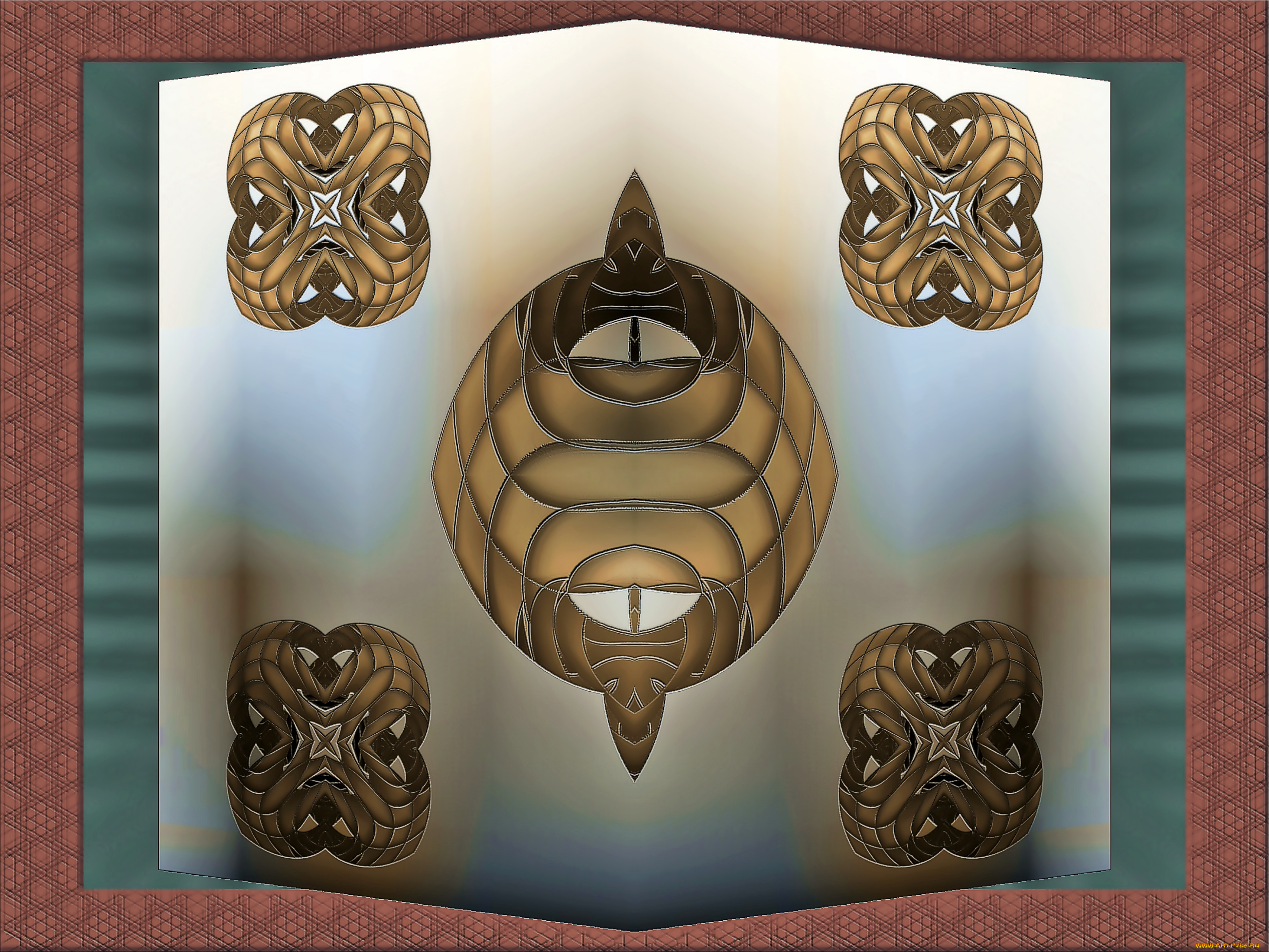 3д, графика, fractal, фракталы, узор, цвета, фон